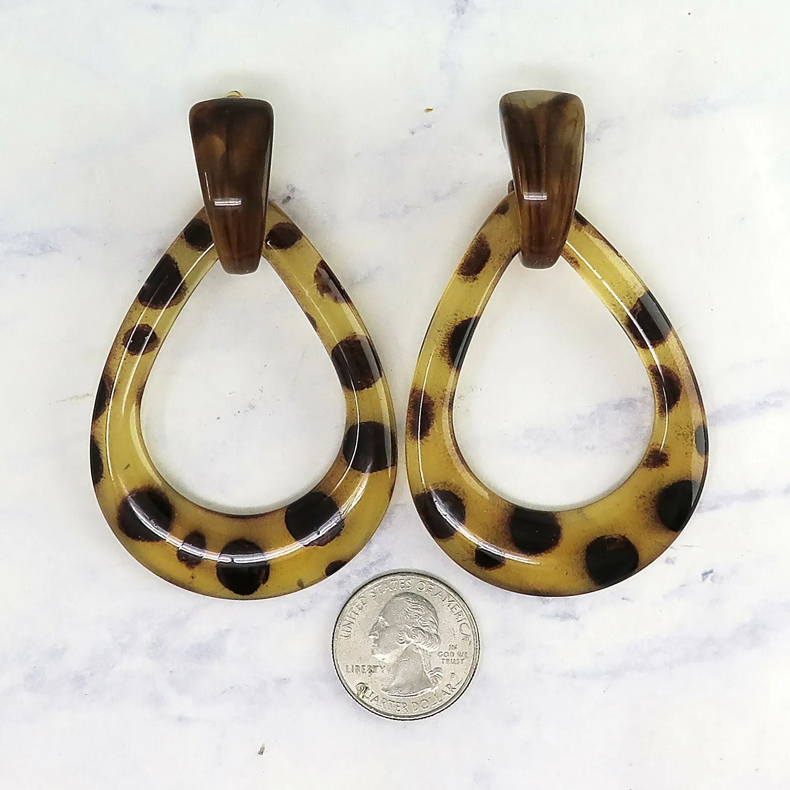 Lucite Animal Print Teardrop Dangle Earrings sold by Roxie’s Picks product image thumbnail 2
