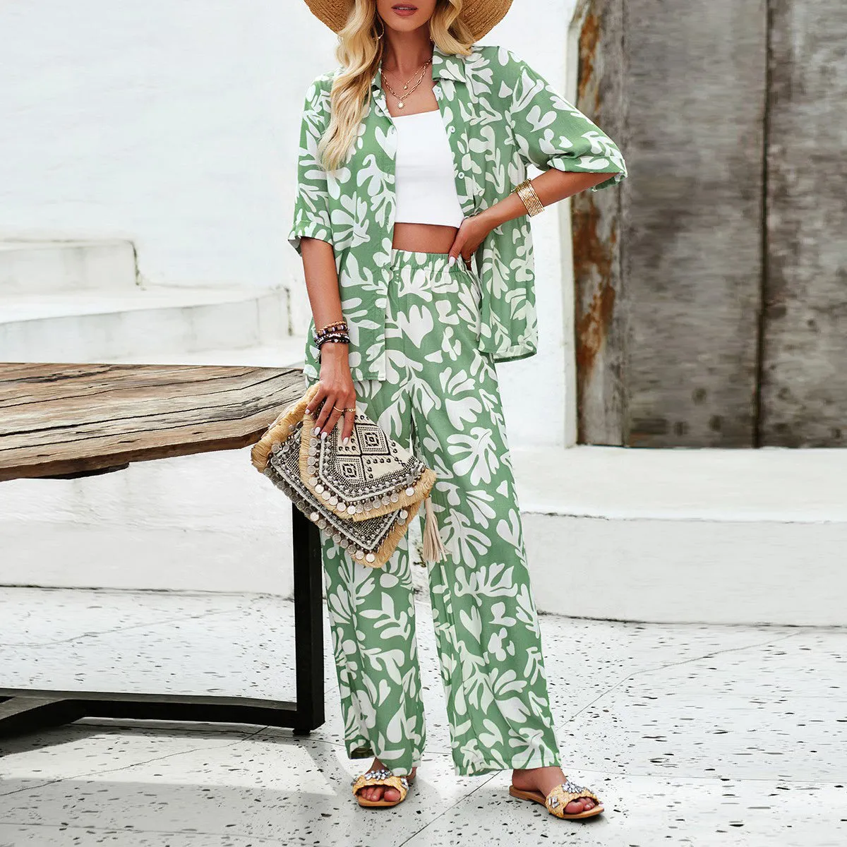 Artsy Chic Buttoned Blouse Set sold by Roxie’s Picks