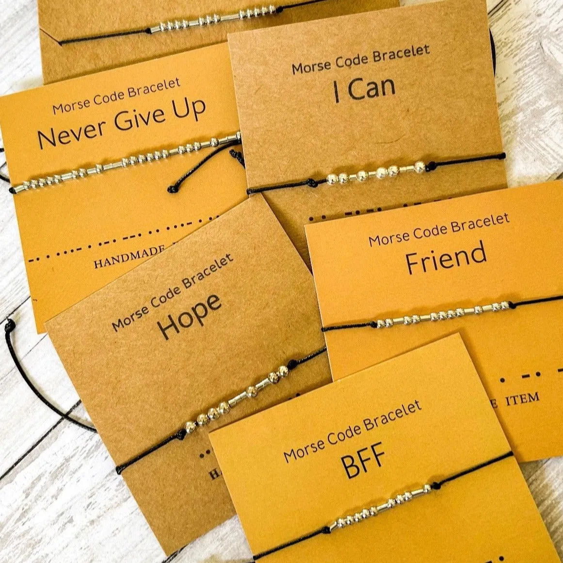 Morse Code Meaningful Bracelets sold by Roxie’s Picks