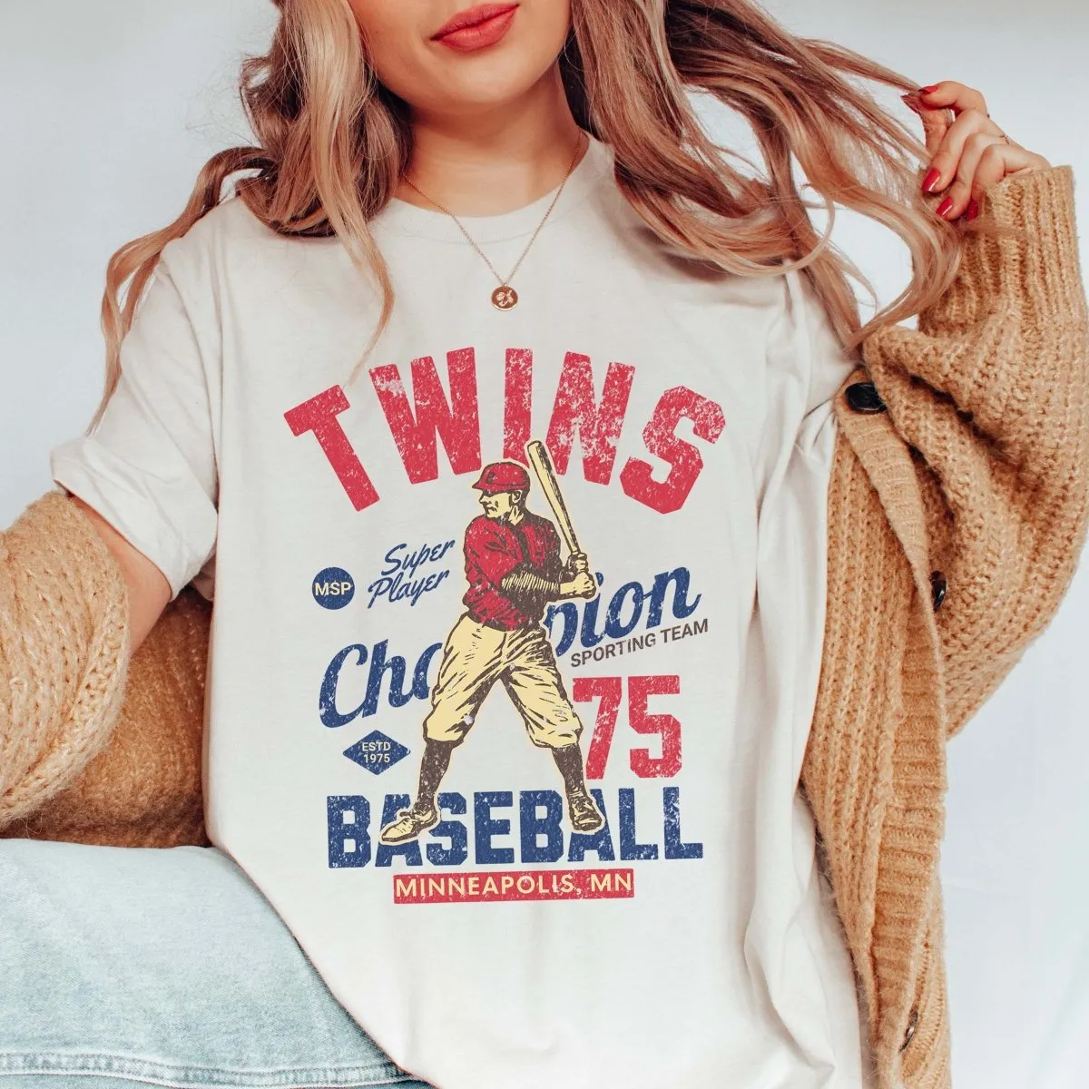 Twins Vintage Baseball Team Tee sold by Roxie’s Picks product image thumbnail 3