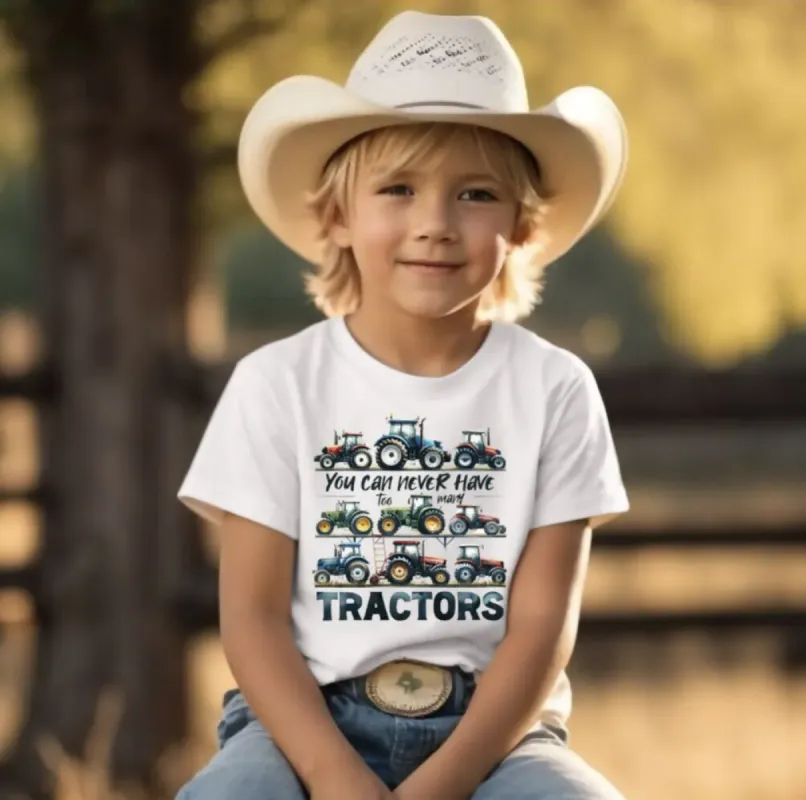 You Can Never Have Too Many Tractors Boys Tee Shirt sold by Roxie’s Picks