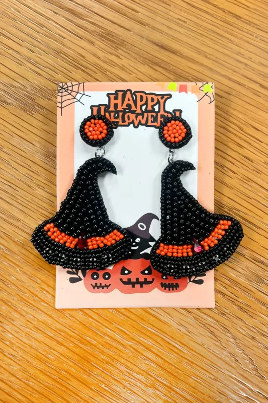 Witch Hat Beaded Halloween Earings sold by Roxie’s Picks