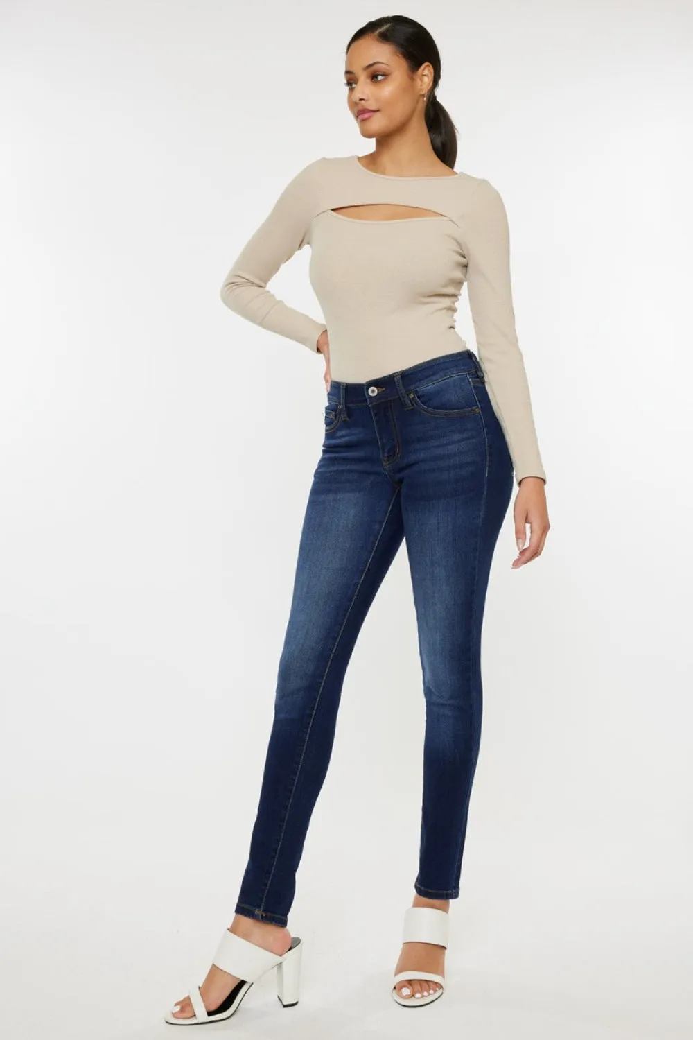 Kancan Mid Rise Gradient Skinny Jeans sold by Roxie’s Picks product image thumbnail 4