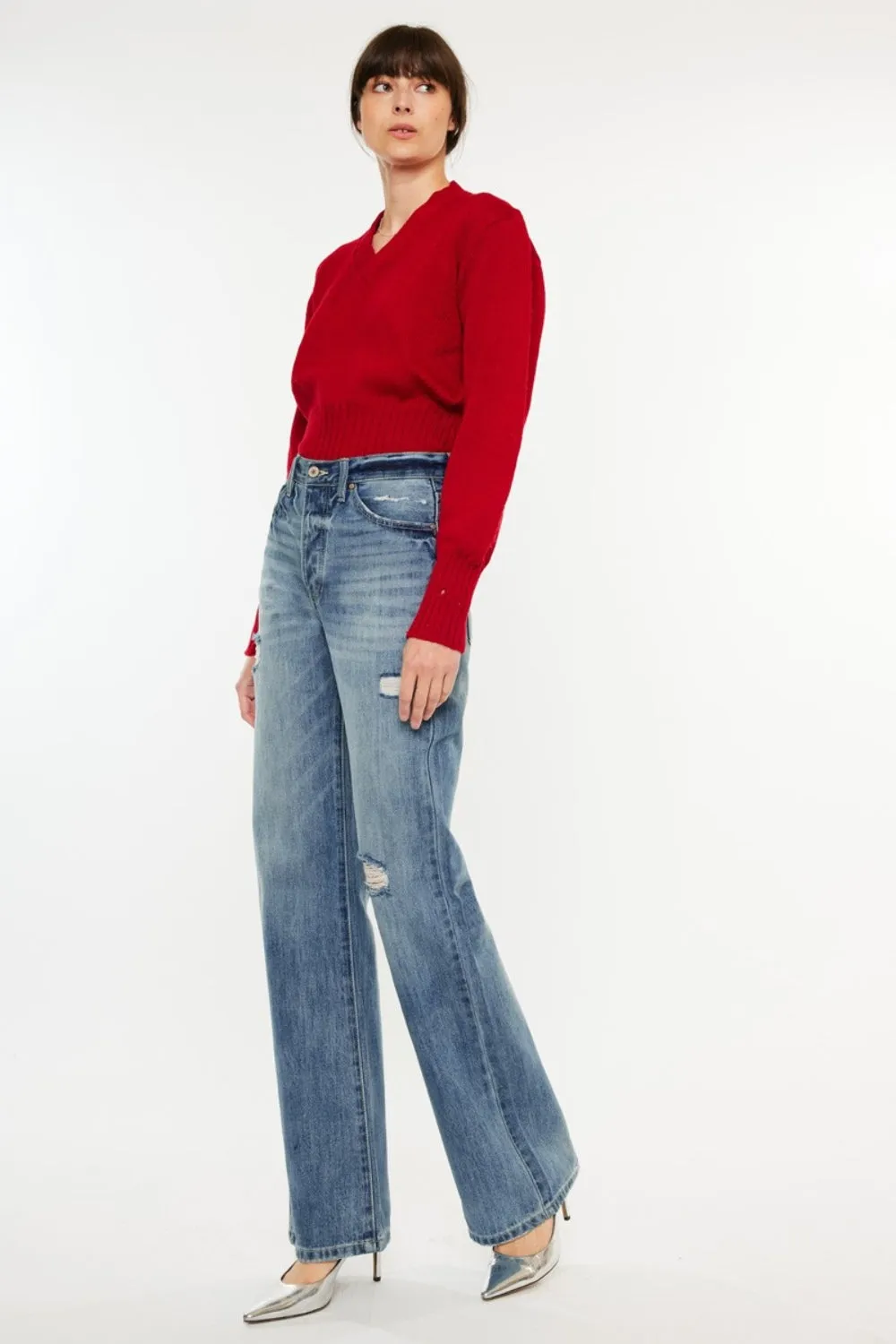 Kancan Distressed High Waist Bootcut Jeans sold by Roxie’s Picks product image thumbnail 3