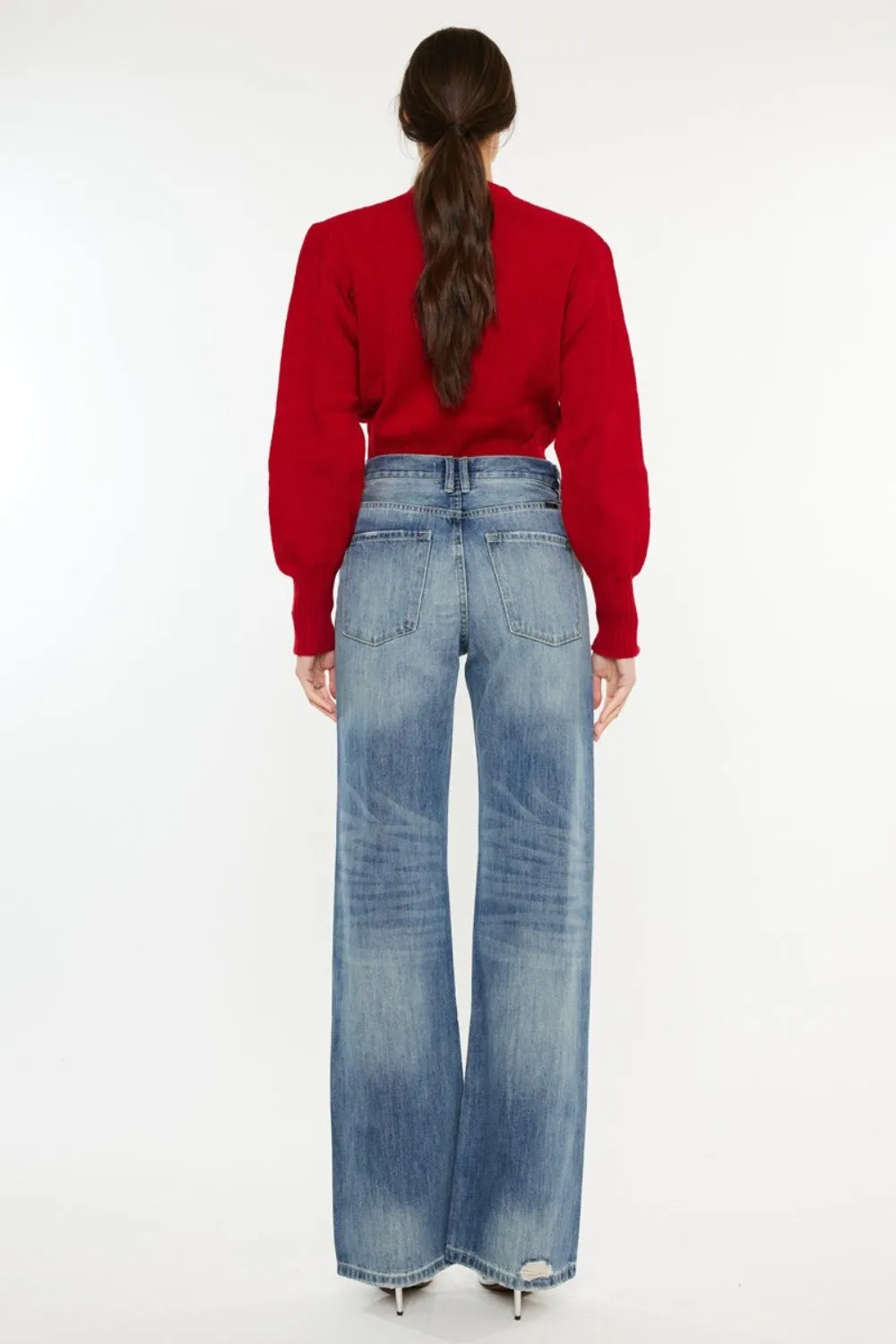 Kancan Distressed High Waist Bootcut Jeans sold by Roxie’s Picks product image thumbnail 2