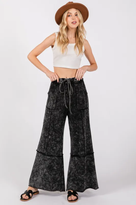 SAGE + FIG Mineral Washed Terry Wide Leg Pants sold by Roxie’s Picks