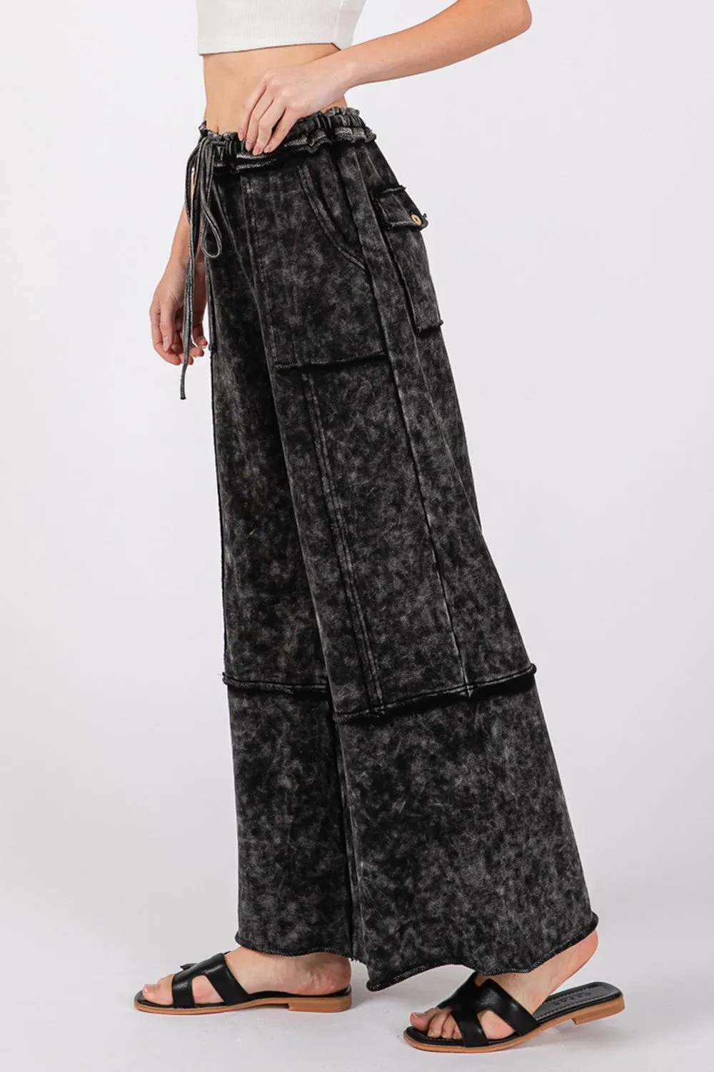 SAGE + FIG Mineral Washed Terry Wide Leg Pants sold by Roxie’s Picks product image thumbnail 3