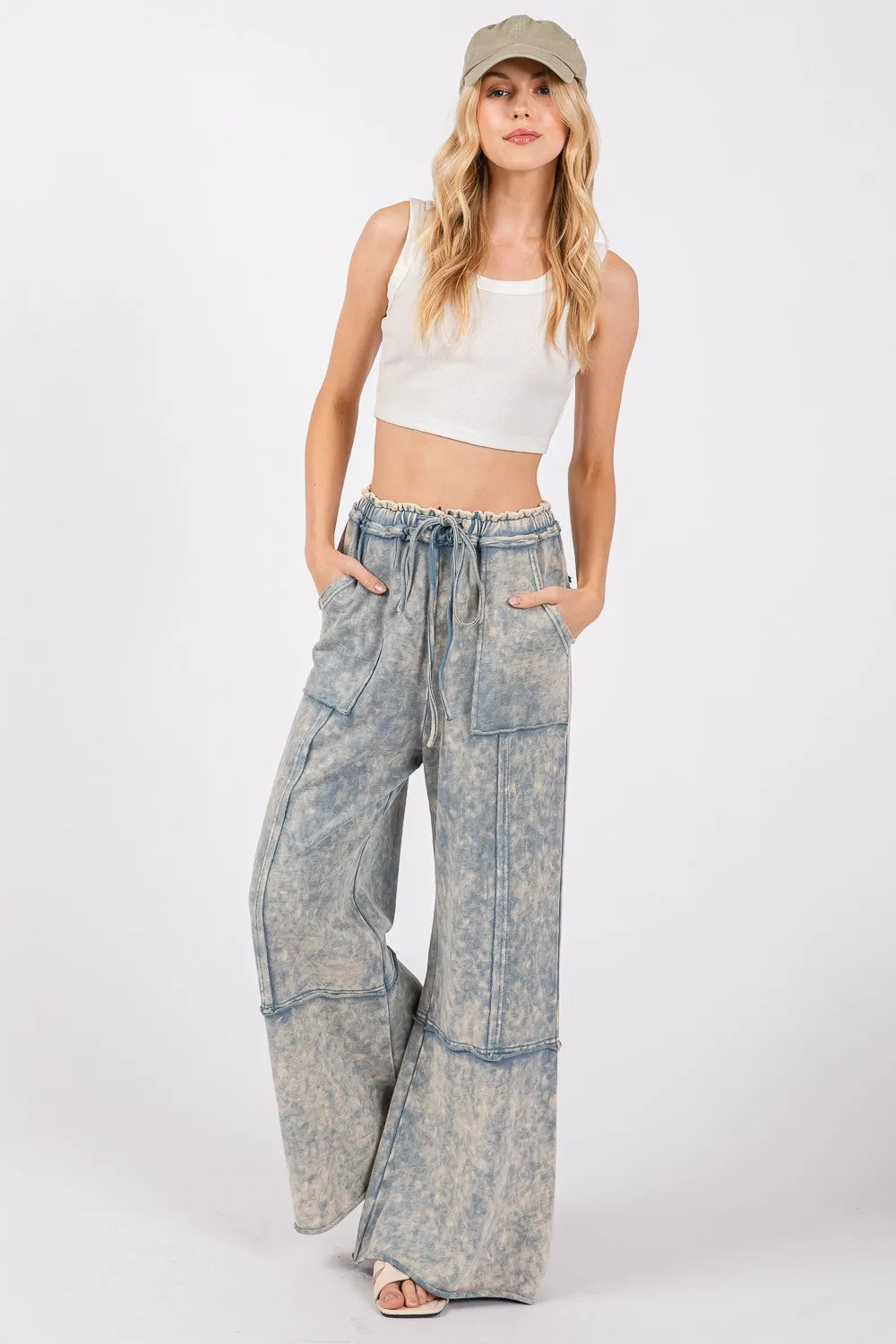 SAGE + FIG Mineral Washed Terry Wide Leg Pants sold by Roxie’s Picks product image thumbnail 5