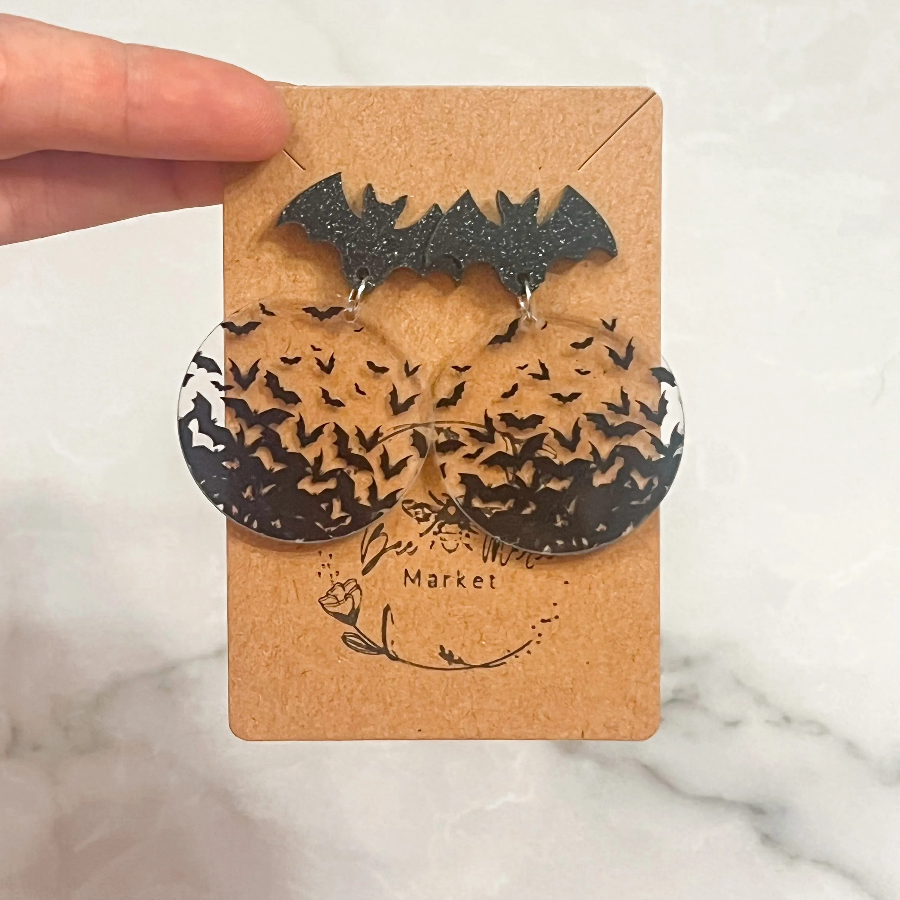 Glitter & Acrylic Bat Earrings sold by Roxie’s Picks product image thumbnail 2