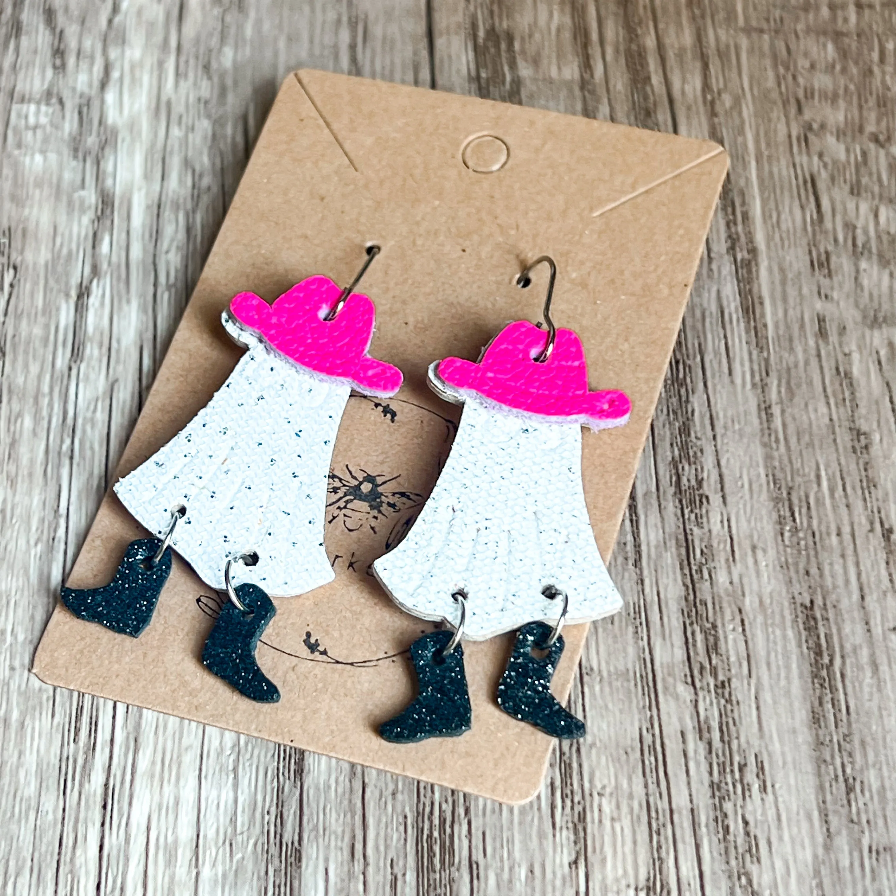 Glitter Cowgirl Ghost Earrings sold by Roxie’s Picks product image thumbnail 2