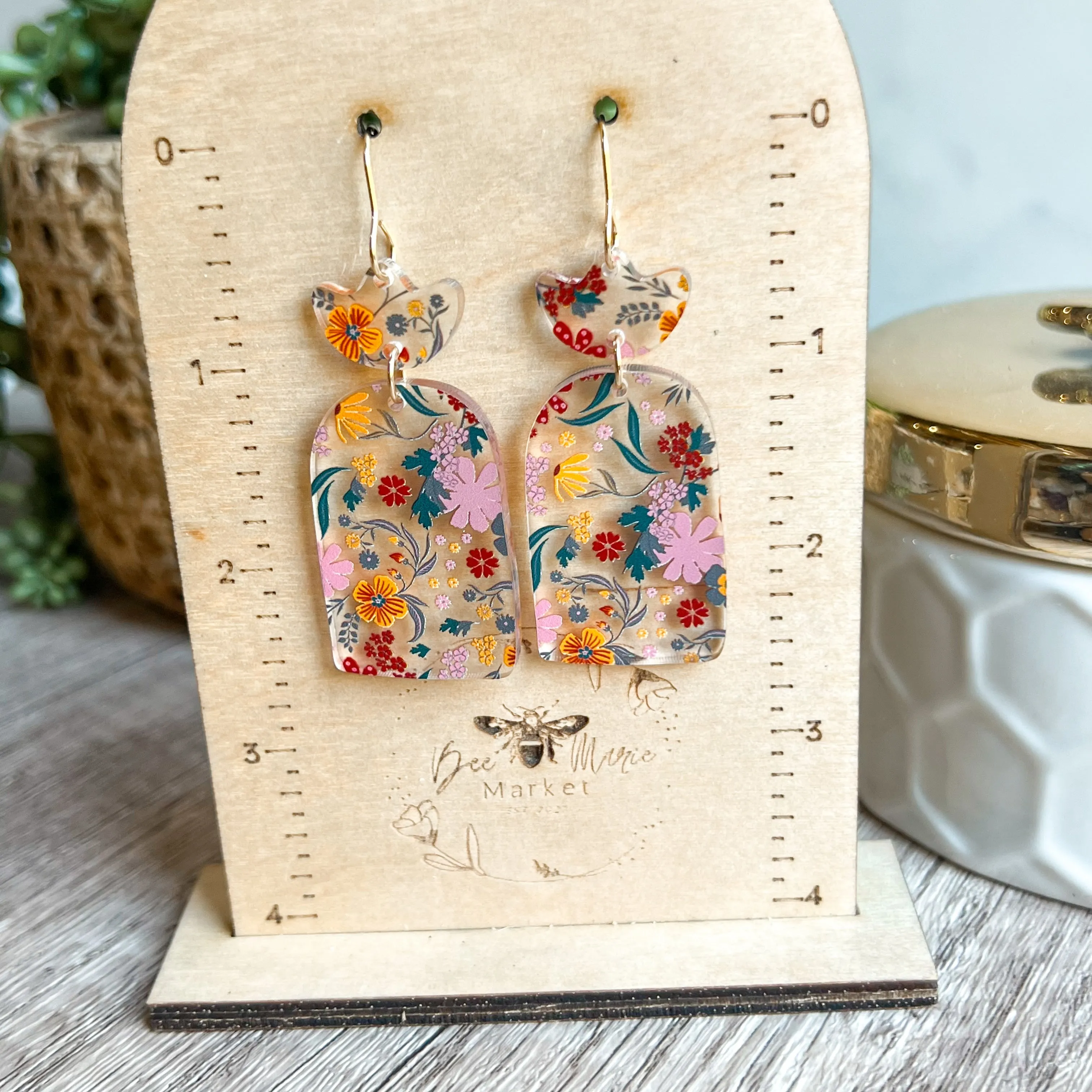 Frieda Floral Acrylic Drop Earrings sold by Roxie’s Picks product image thumbnail 4