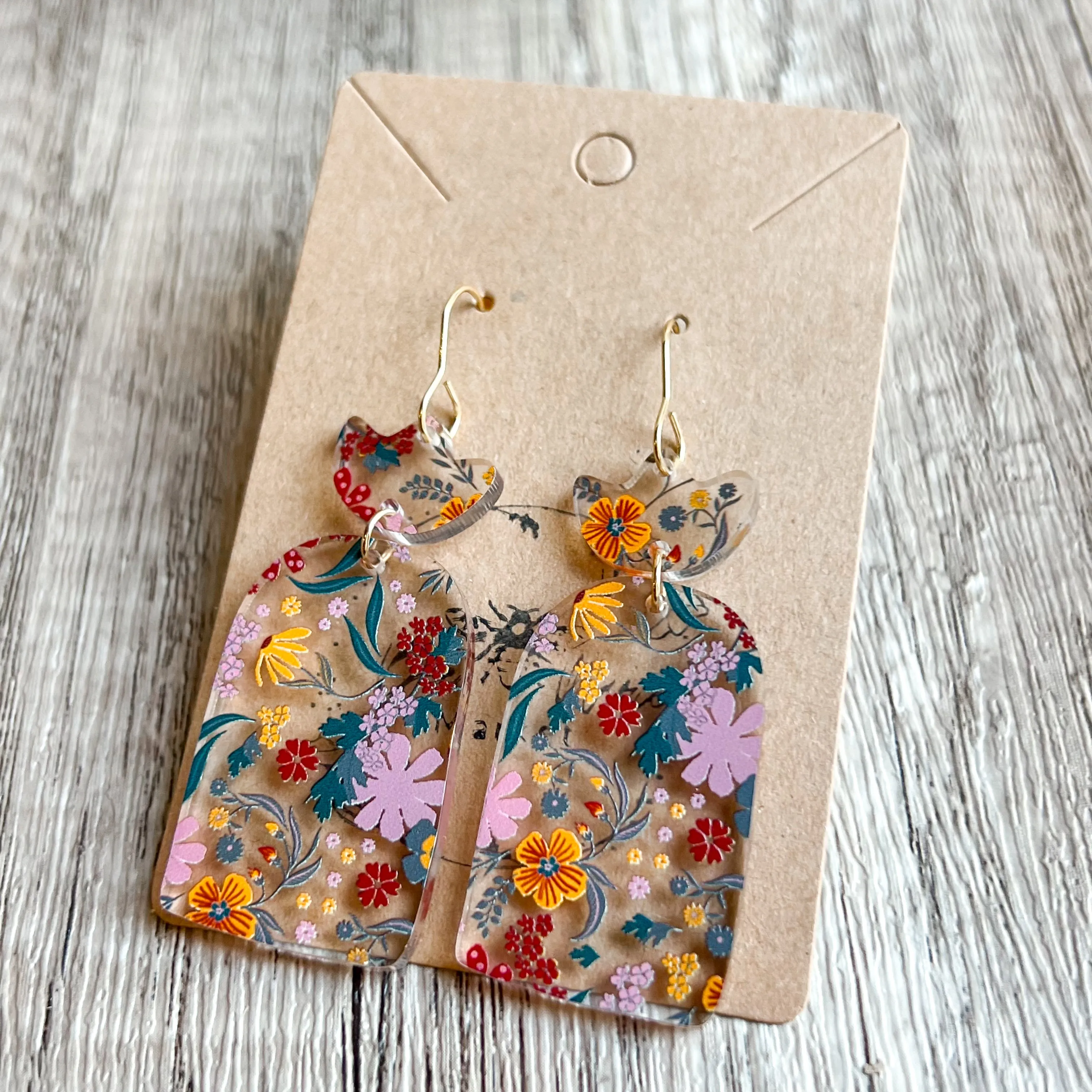 Frieda Floral Acrylic Drop Earrings sold by Roxie’s Picks product image thumbnail 3