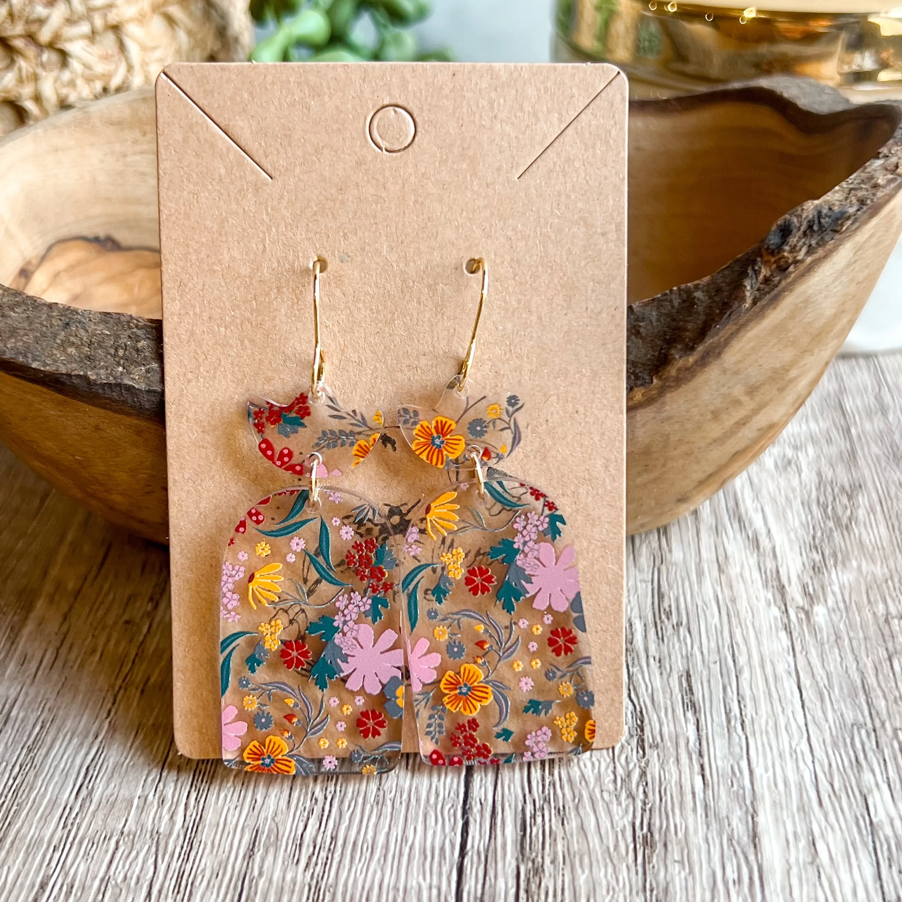 Frieda Floral Acrylic Drop Earrings sold by Roxie’s Picks product image thumbnail 2