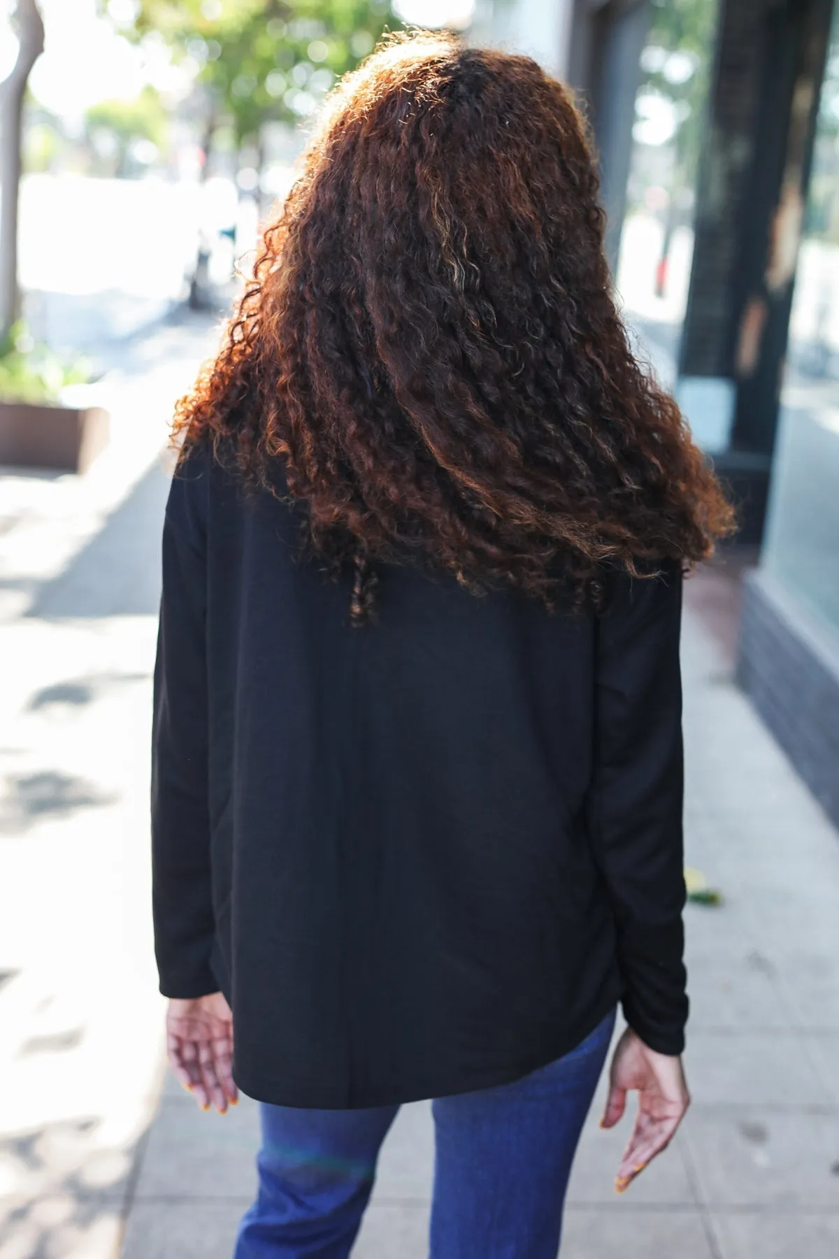 Fall For You Black & Ivory Button Down French Terry Shacket sold by Roxie’s Picks product image thumbnail 2