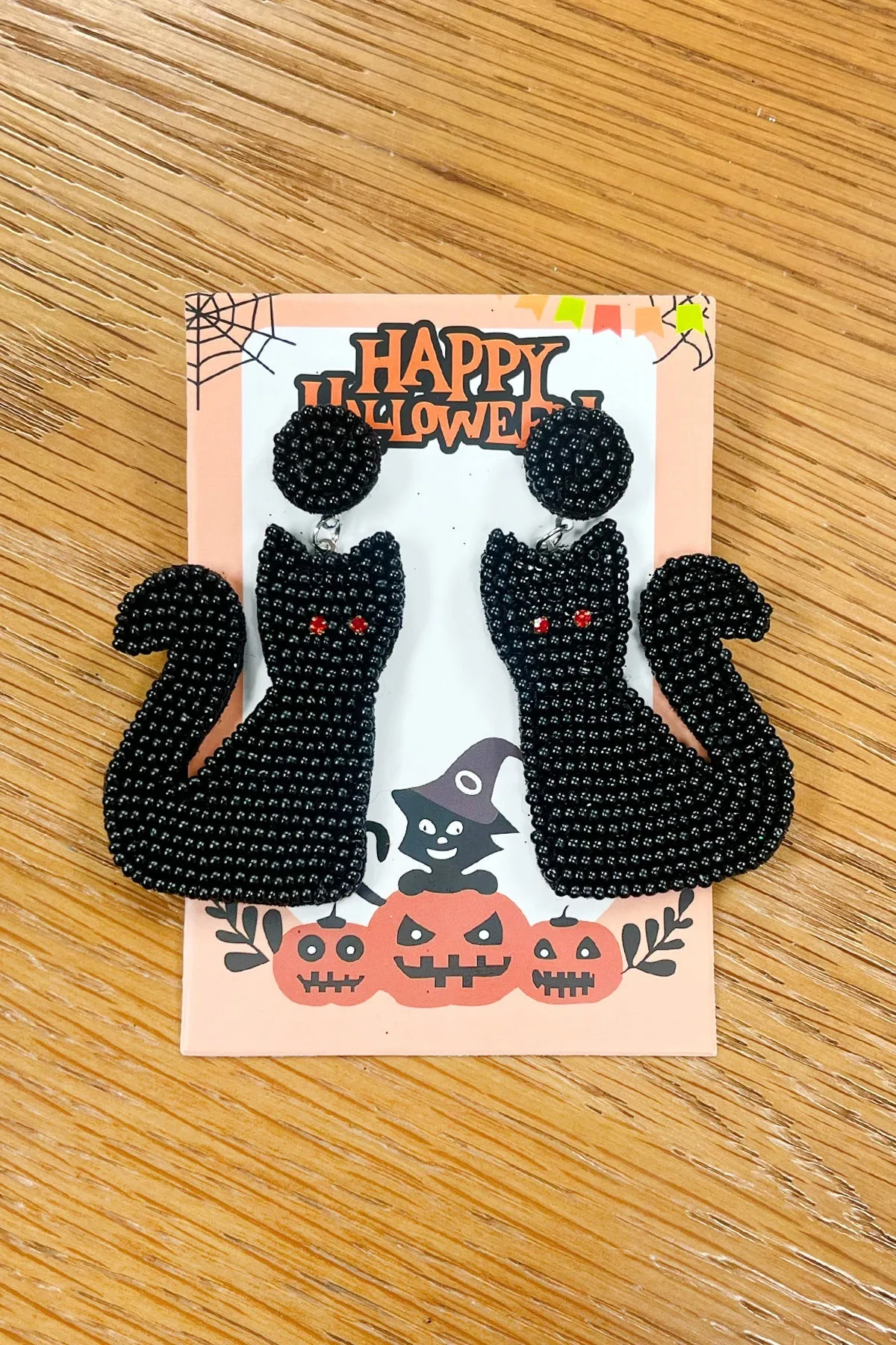 Black Cat Beaded Halloween Earings sold by Roxie’s Picks