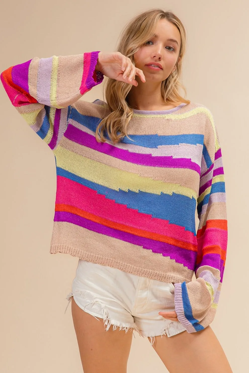 Multi Color Stripe Sweater sold by Roxie’s Picks product image thumbnail 5