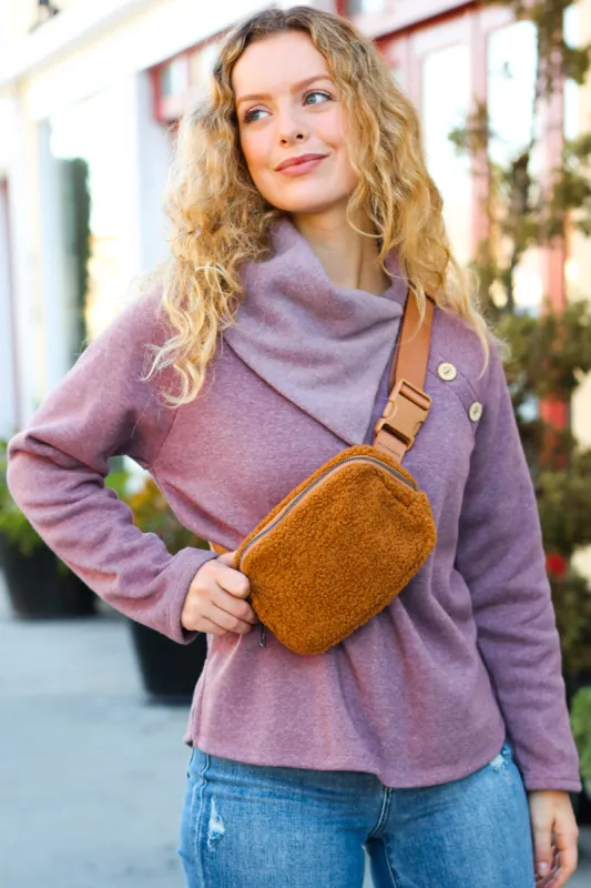 Maple Brown Sherpa Crossbody Sling Bag sold by Roxie’s Picks