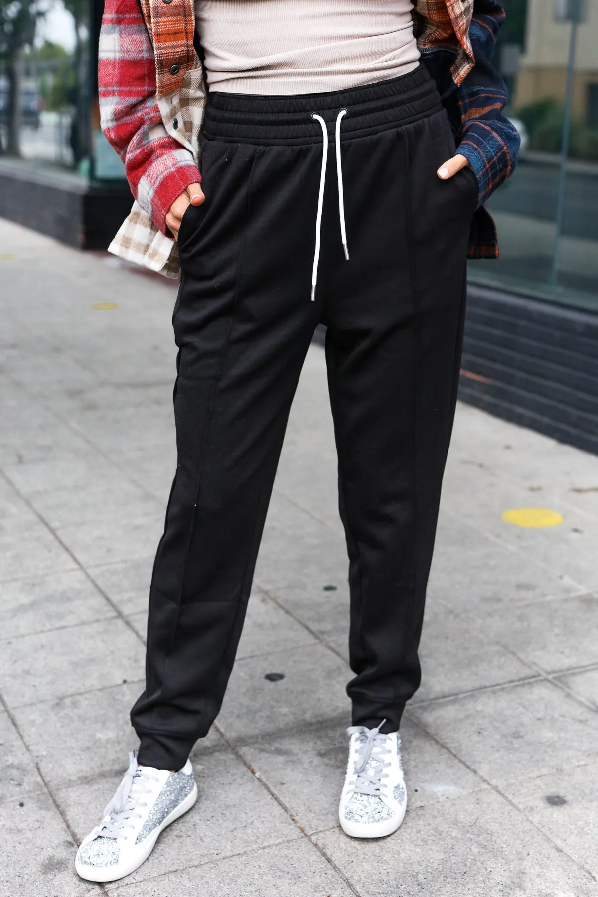 Black Scuba Knit Front Seam Sweatpants sold by Roxie’s Picks product image thumbnail 5