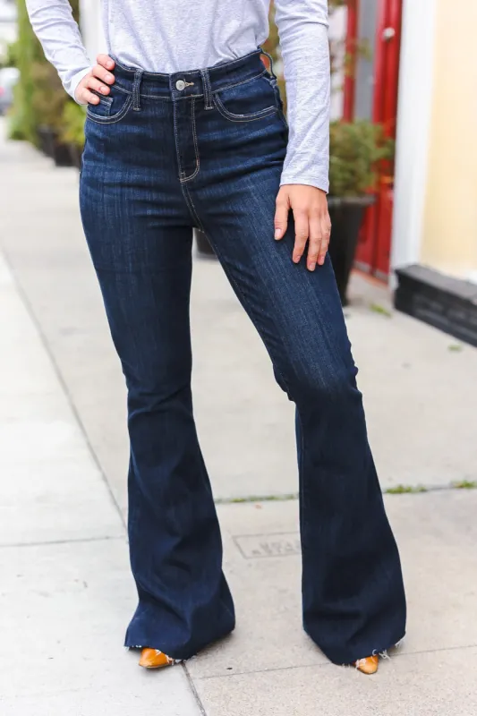 Judy Blue Dark Wash Raw Hem Jeans sold by Roxie’s Picks