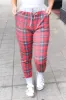 Holiday Vibes Red & Gray Plaid Drawstring Jogger Sweatpants sold by Roxie’s Picks