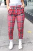 Holiday Vibes Red & Gray Plaid Drawstring Jogger Sweatpants sold by Roxie’s Picks