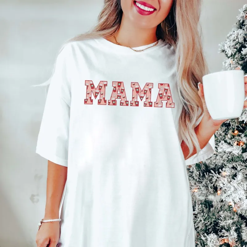 Mama Christmas Coffee Cups Comfort Color Graphic Tee sold by Roxie’s Picks
