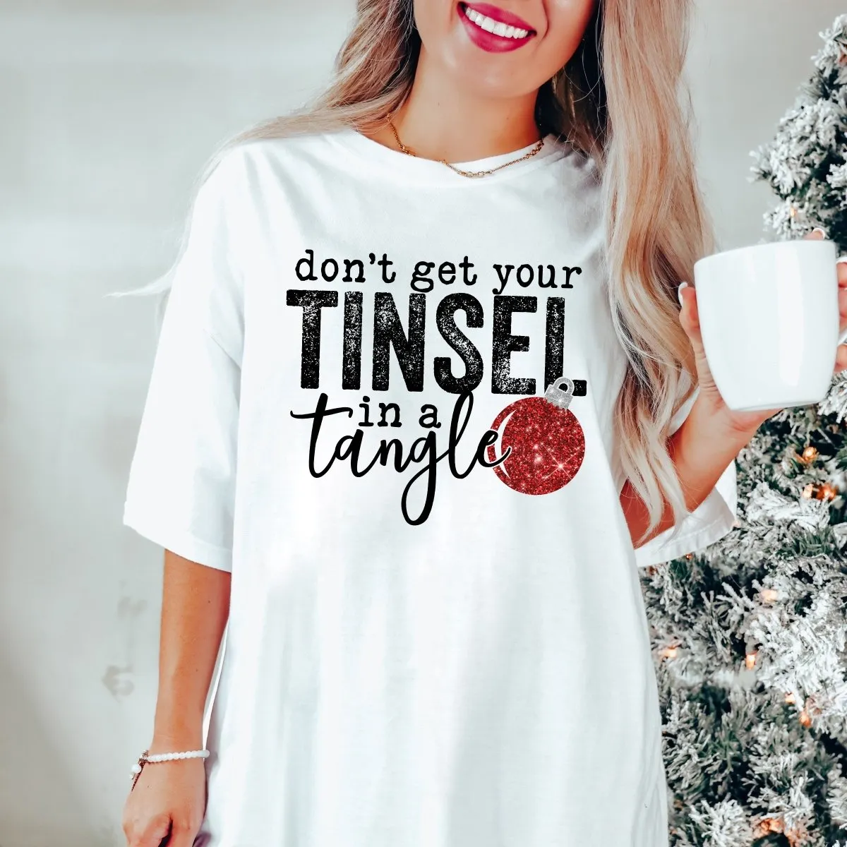 Tinsel In A Tangle Comfort Color Graphic Tee sold by Roxie’s Picks product image thumbnail 2