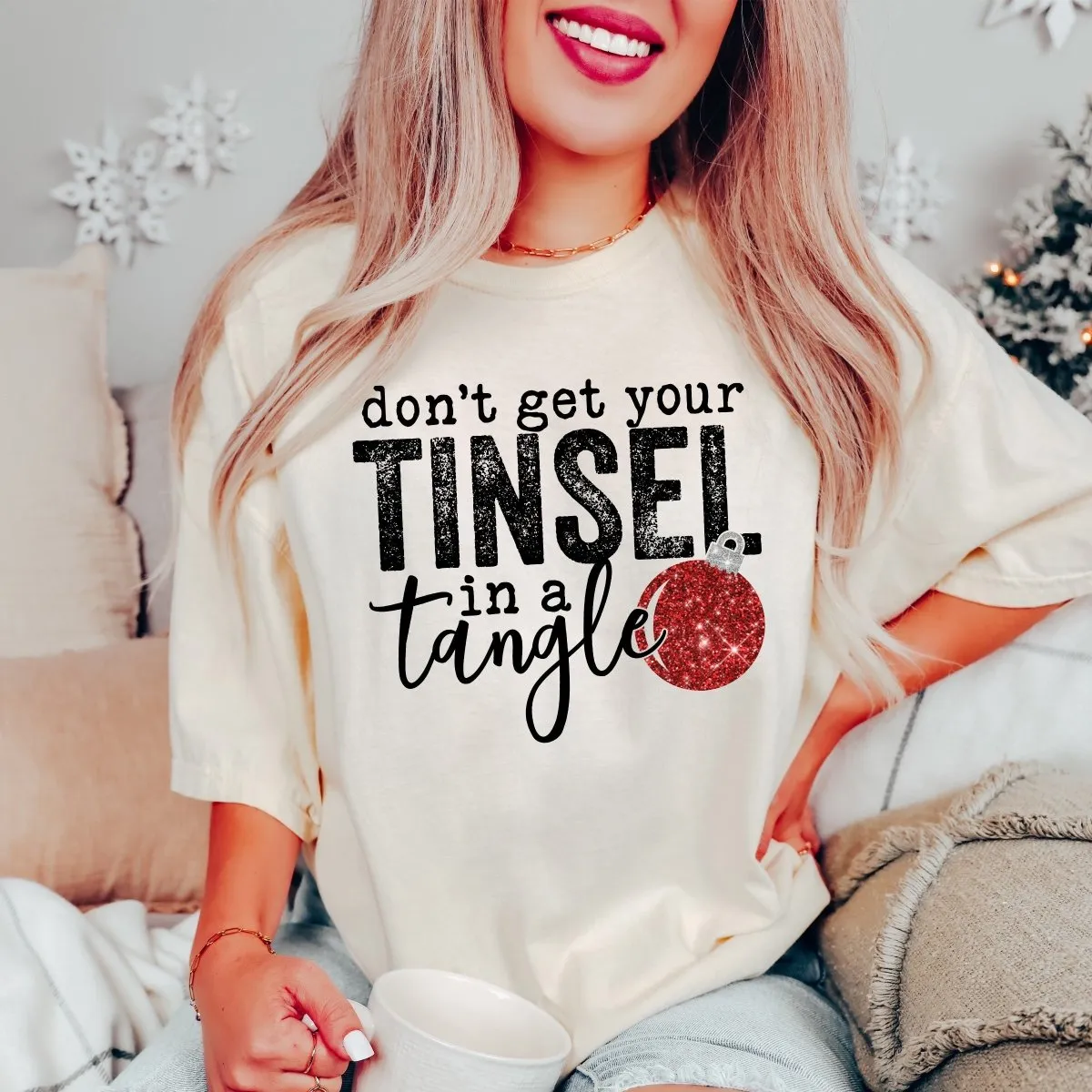 Tinsel In A Tangle Comfort Color Graphic Tee sold by Roxie’s Picks product image thumbnail 3