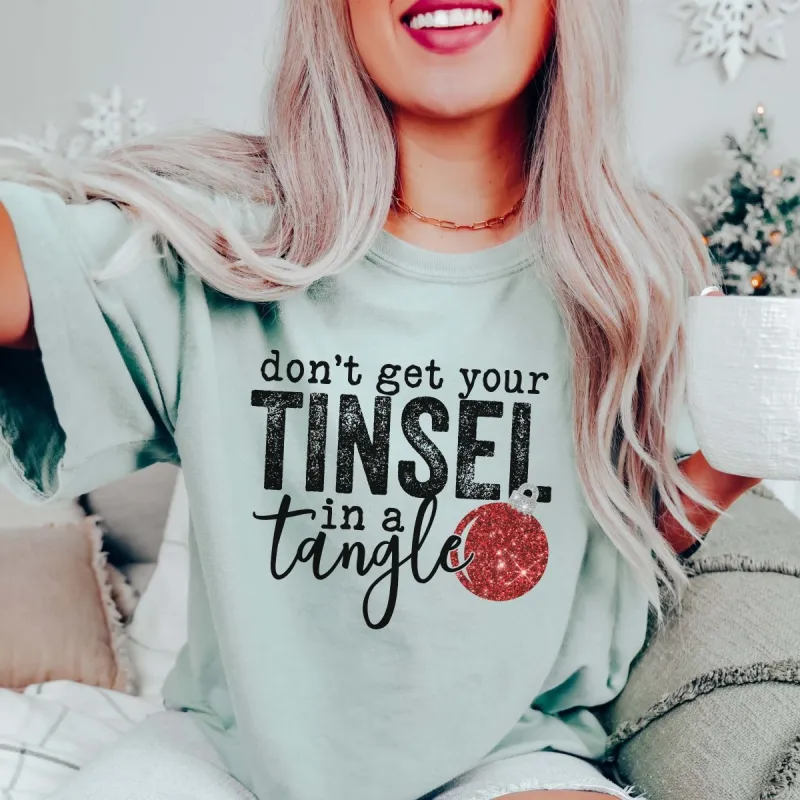 Tinsel In A Tangle Comfort Color Graphic Tee sold by Roxie’s Picks