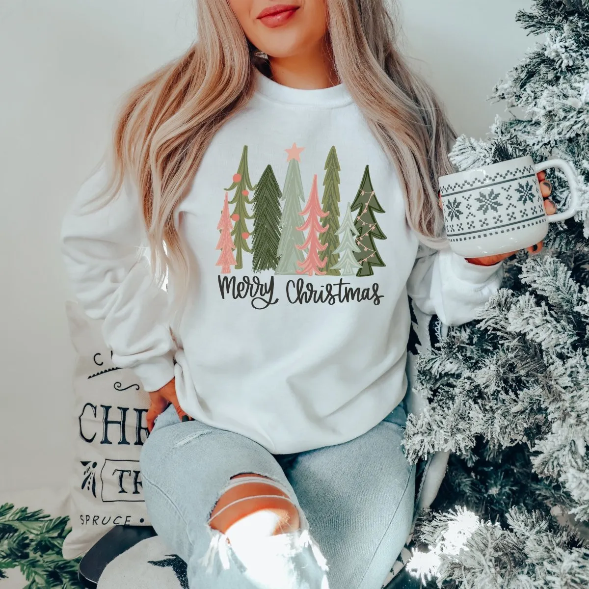 Christmas Trees - Merry Christmas Graphic Sweatshirt sold by Roxie’s Picks