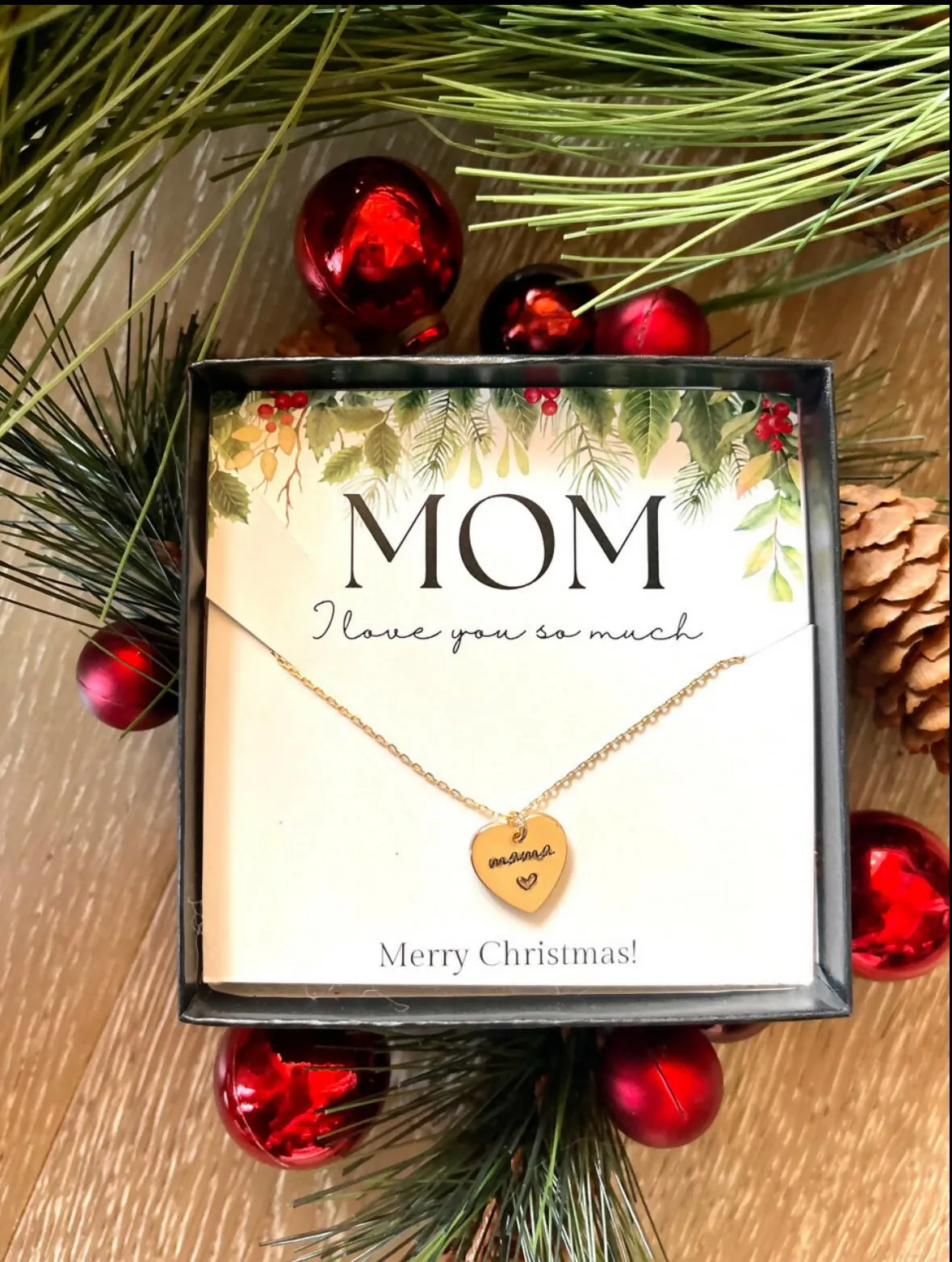 Mother Gift - Gold Heart Minimalist Mama Necklace sold by Roxie’s Picks product image thumbnail 2
