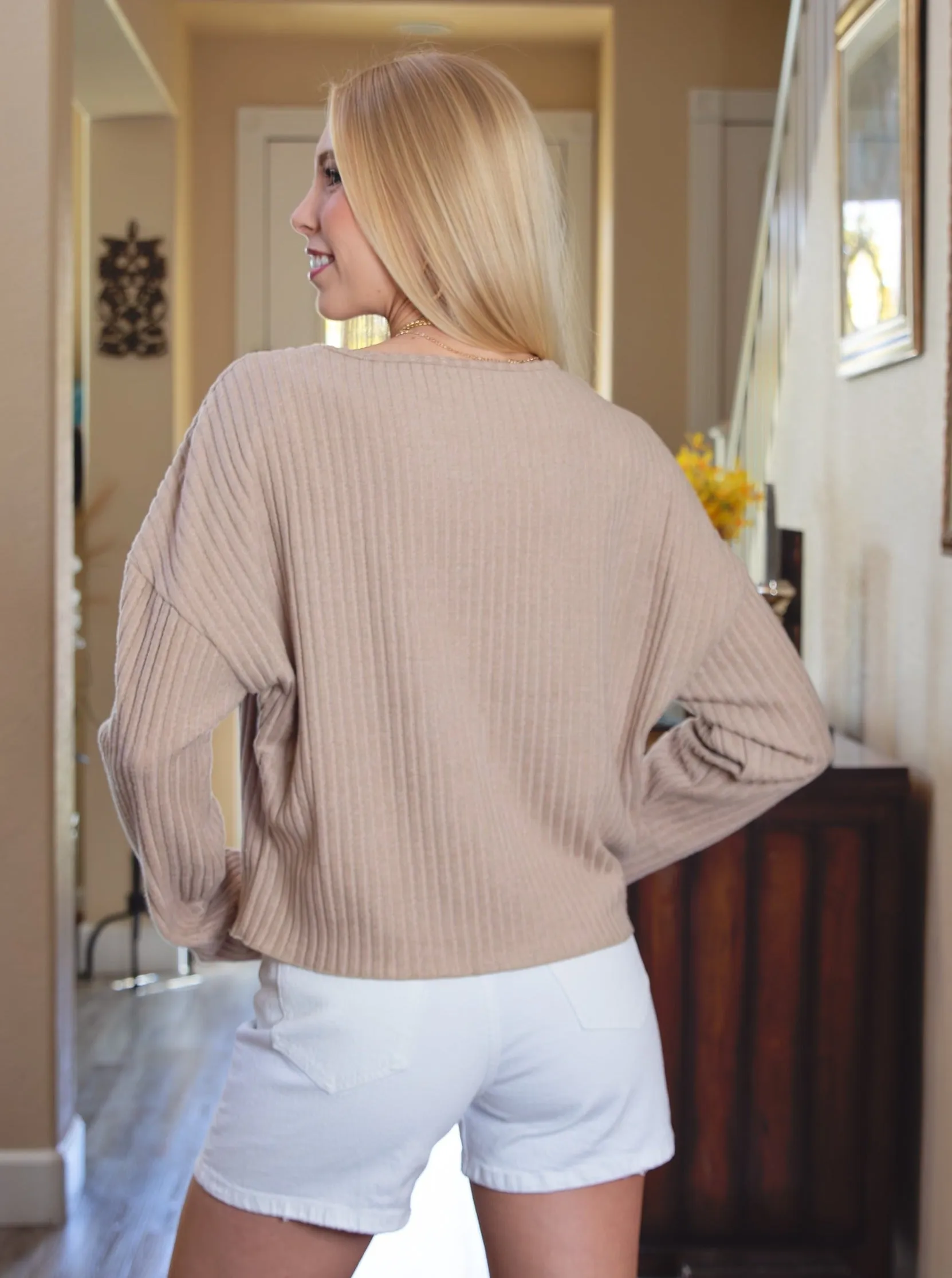 Casual Knit Long Sleeve Drop Shoulder Top sold by Roxie’s Picks product image thumbnail 2