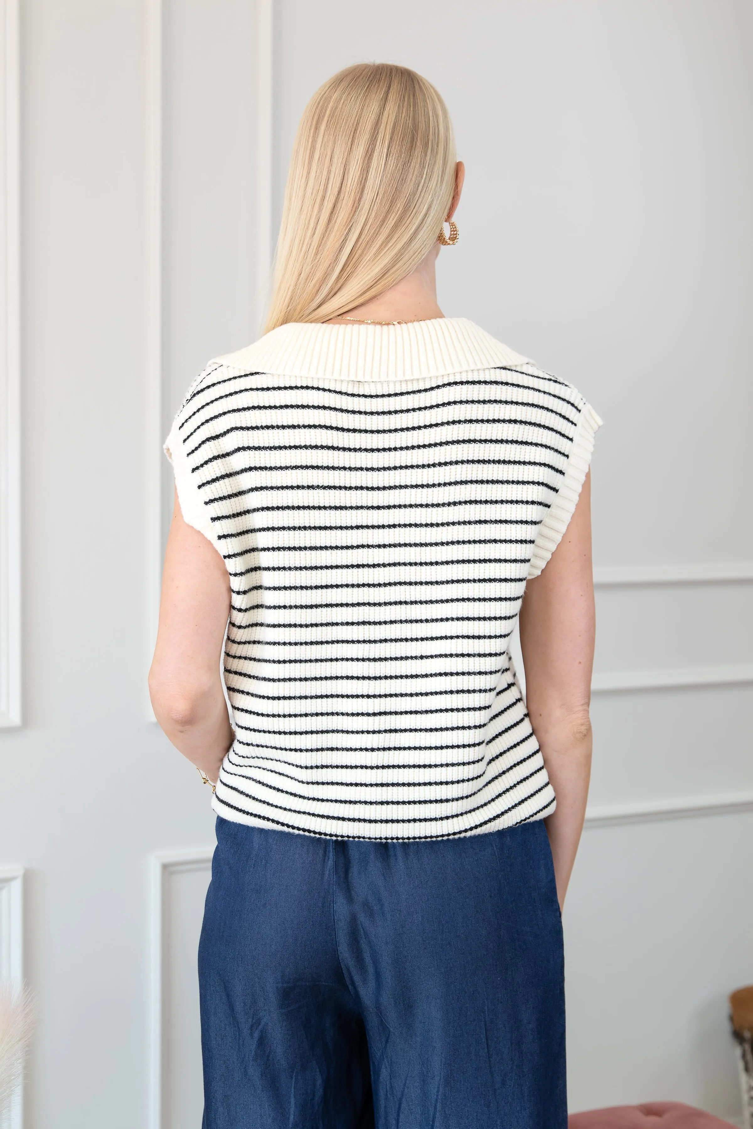 Stripe V-Neck Sweater Vest sold by Roxie’s Picks product image thumbnail 3