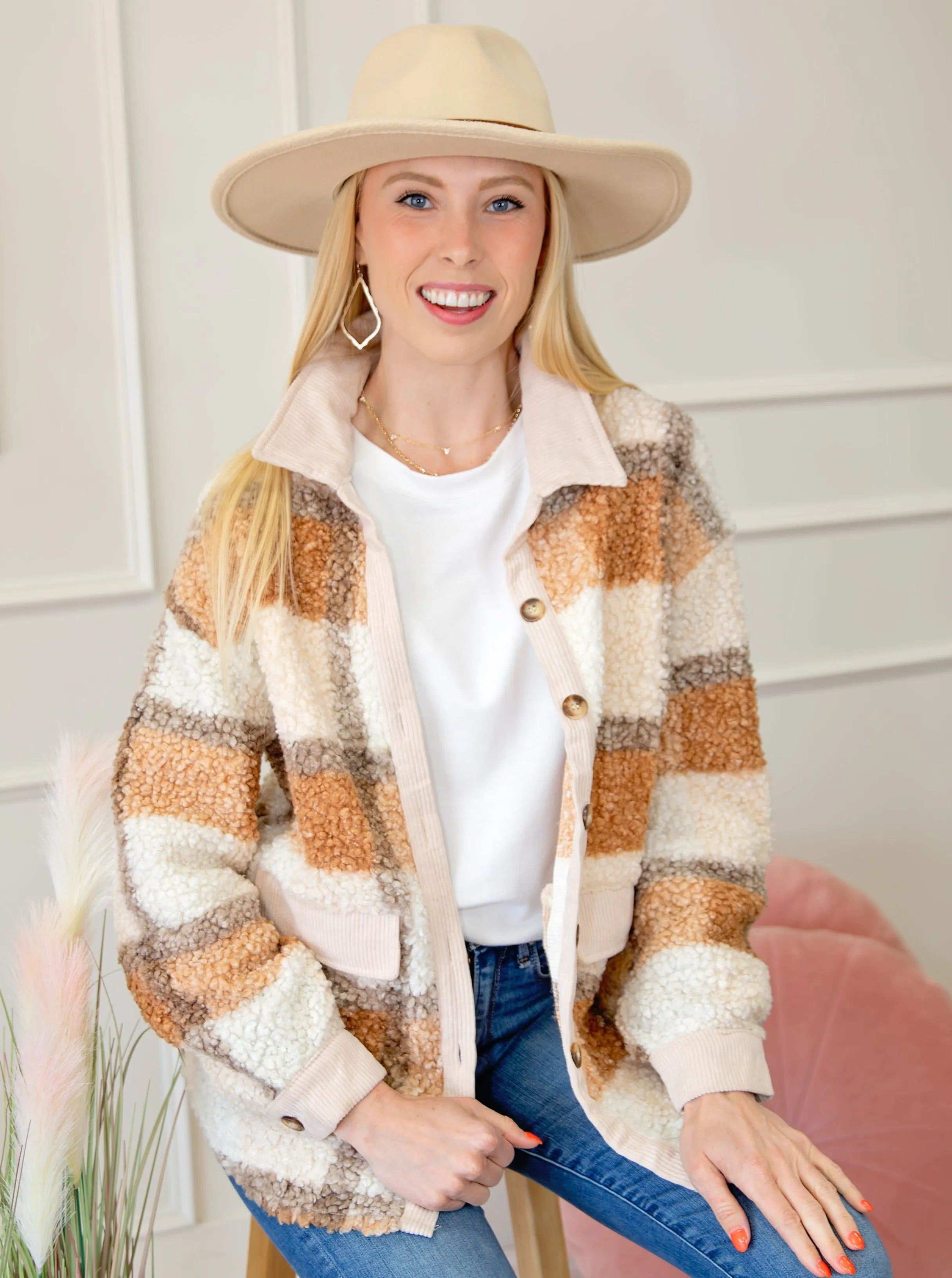 Plaid Teddy Jacket sold by Roxie’s Picks