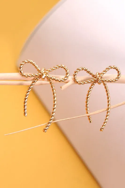 Rope Bow Design Stud Earrings sold by Roxie’s Picks