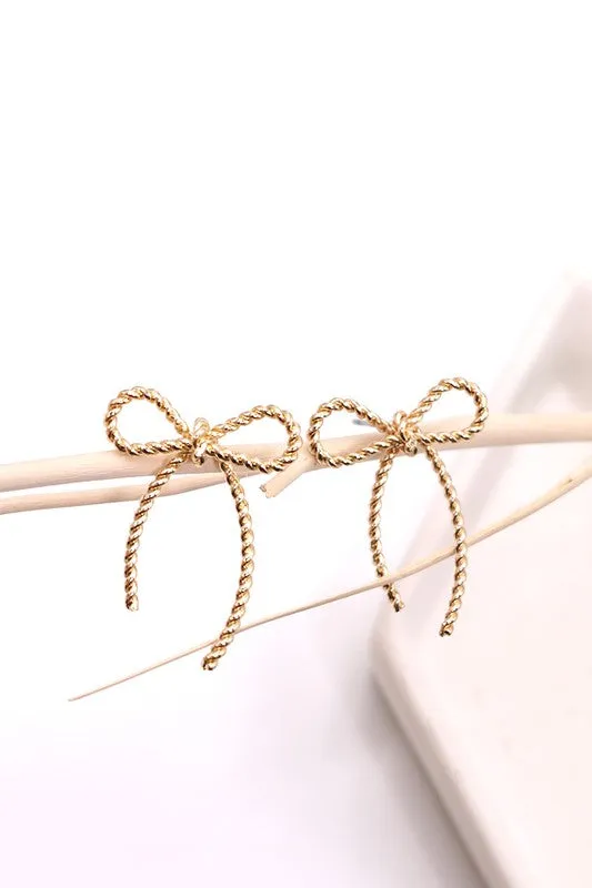 Rope Bow Design Stud Earrings sold by Roxie’s Picks product image thumbnail 3