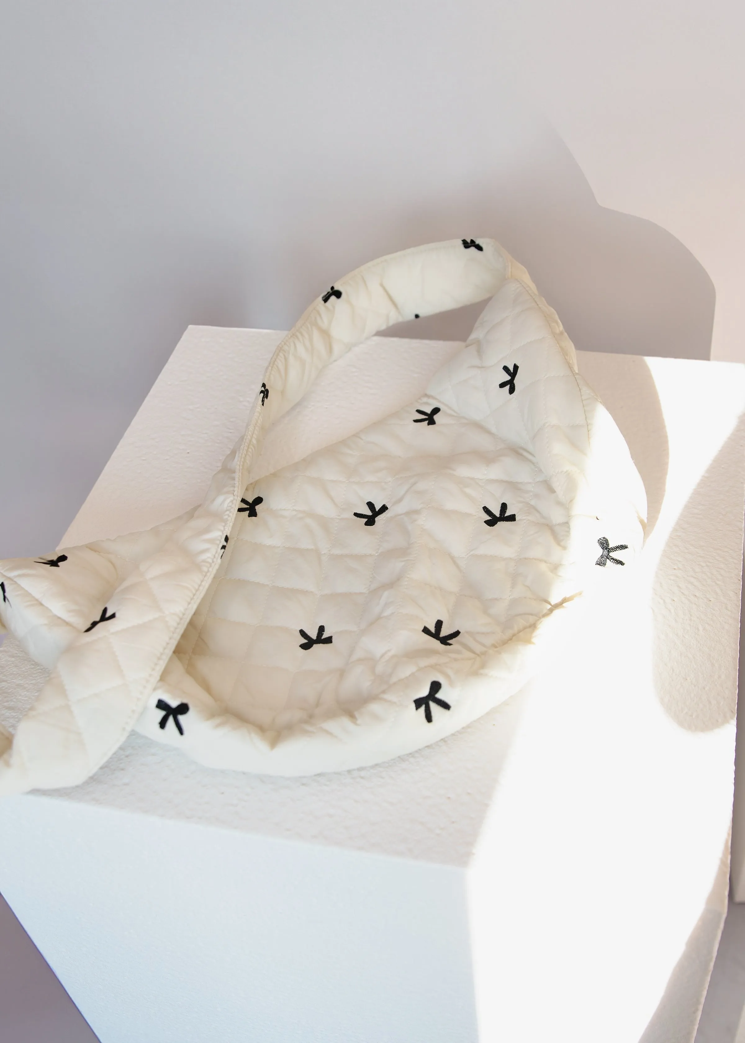 Puffy Quilted Bow Cotton Shoulder Bag sold by Roxie’s Picks product image thumbnail 3