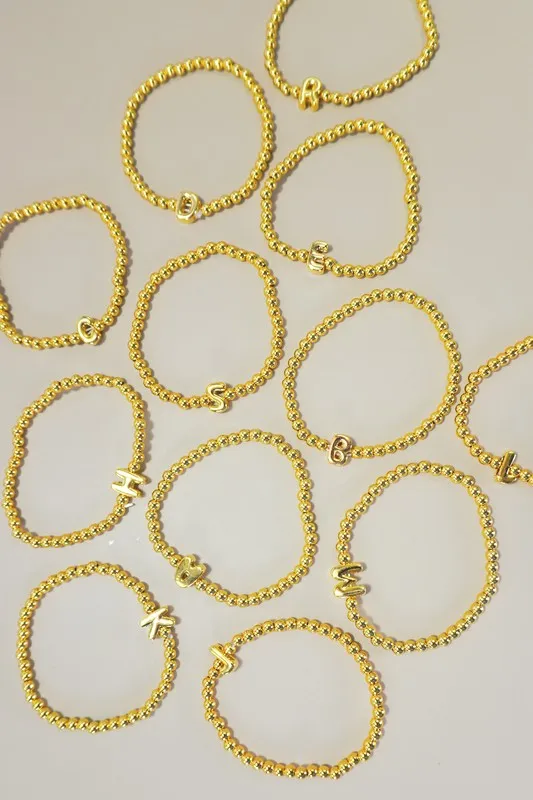 Initial Monogram Bubble Stretch Bead Bracelet sold by Roxie’s Picks product image thumbnail 4