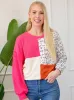Patchwork & Color Block Ribbed Top sold by Roxie’s Picks