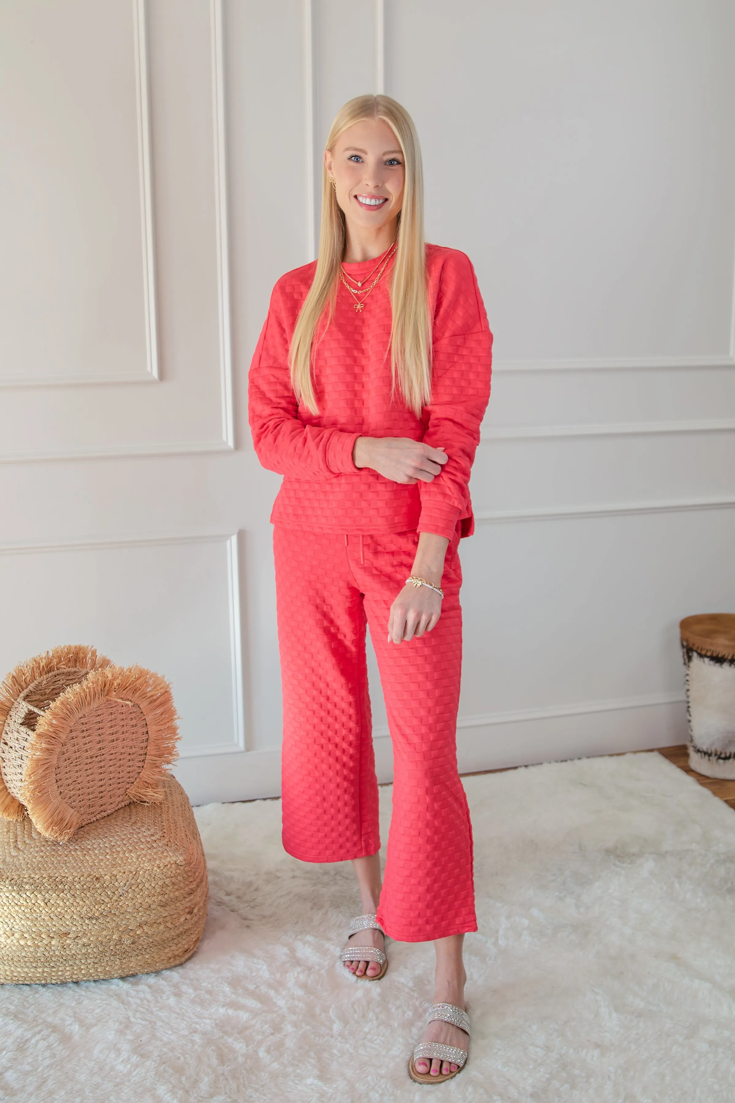 Checkered Textured Top and Pants Set sold by Roxie’s Picks product image thumbnail 4