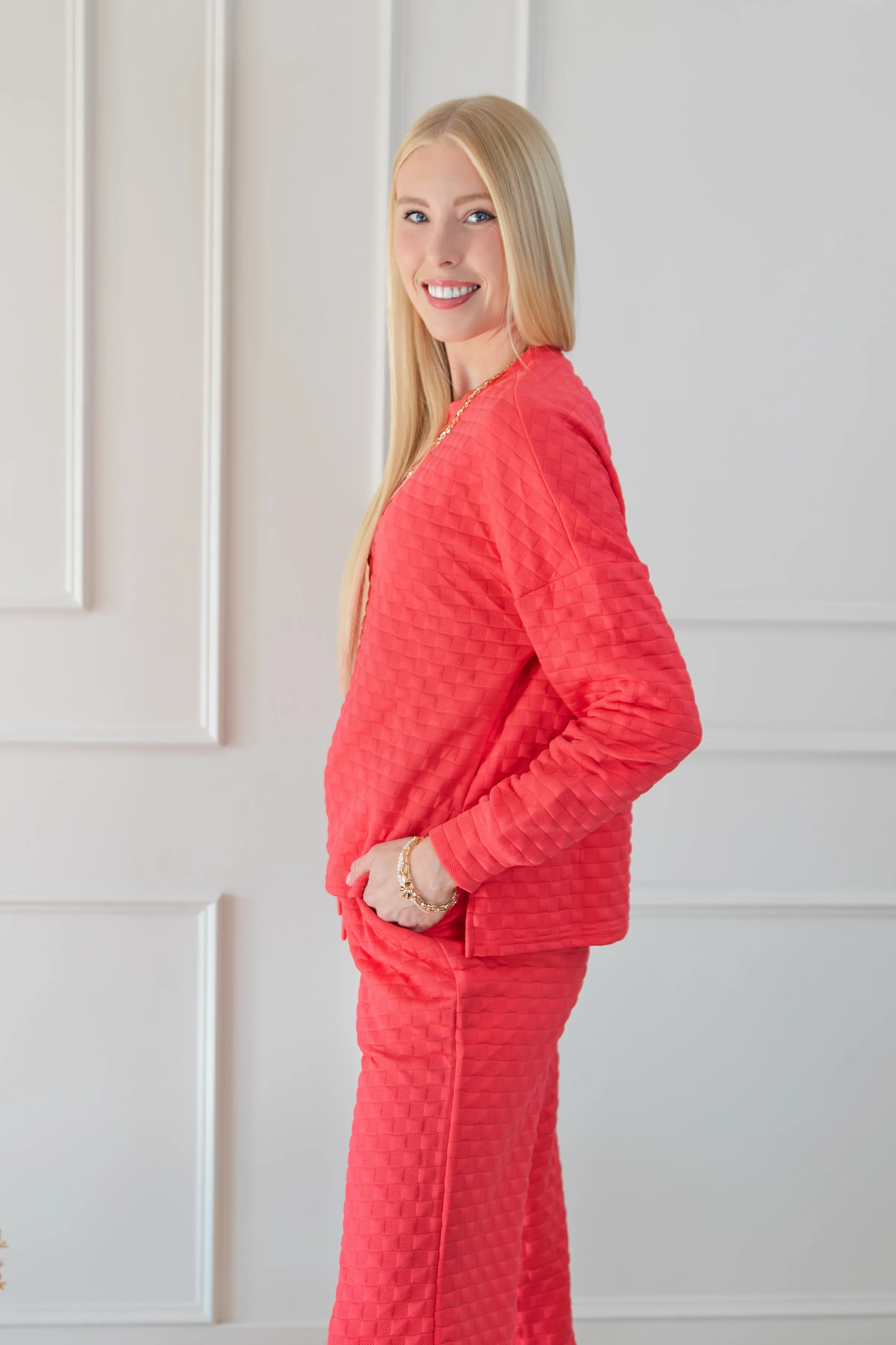 Checkered Textured Top and Pants Set sold by Roxie’s Picks product image thumbnail 5