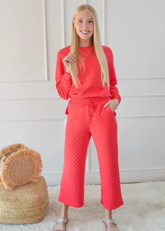 Checkered Textured Top and Pants Set sold by Roxie’s Picks