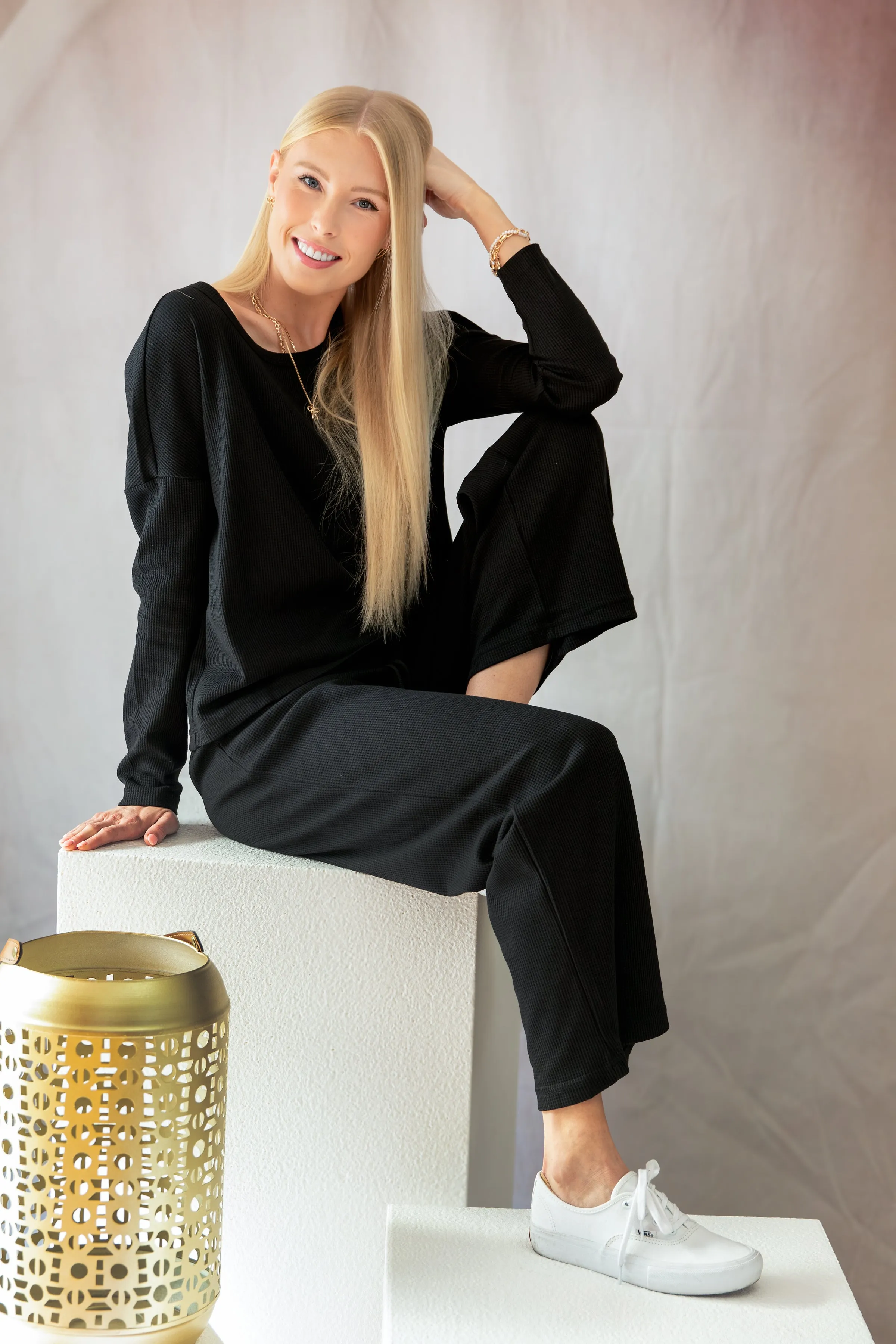 Textured Long Sleeve Tops and Pants Lounge Set sold by Roxie’s Picks product image thumbnail 4