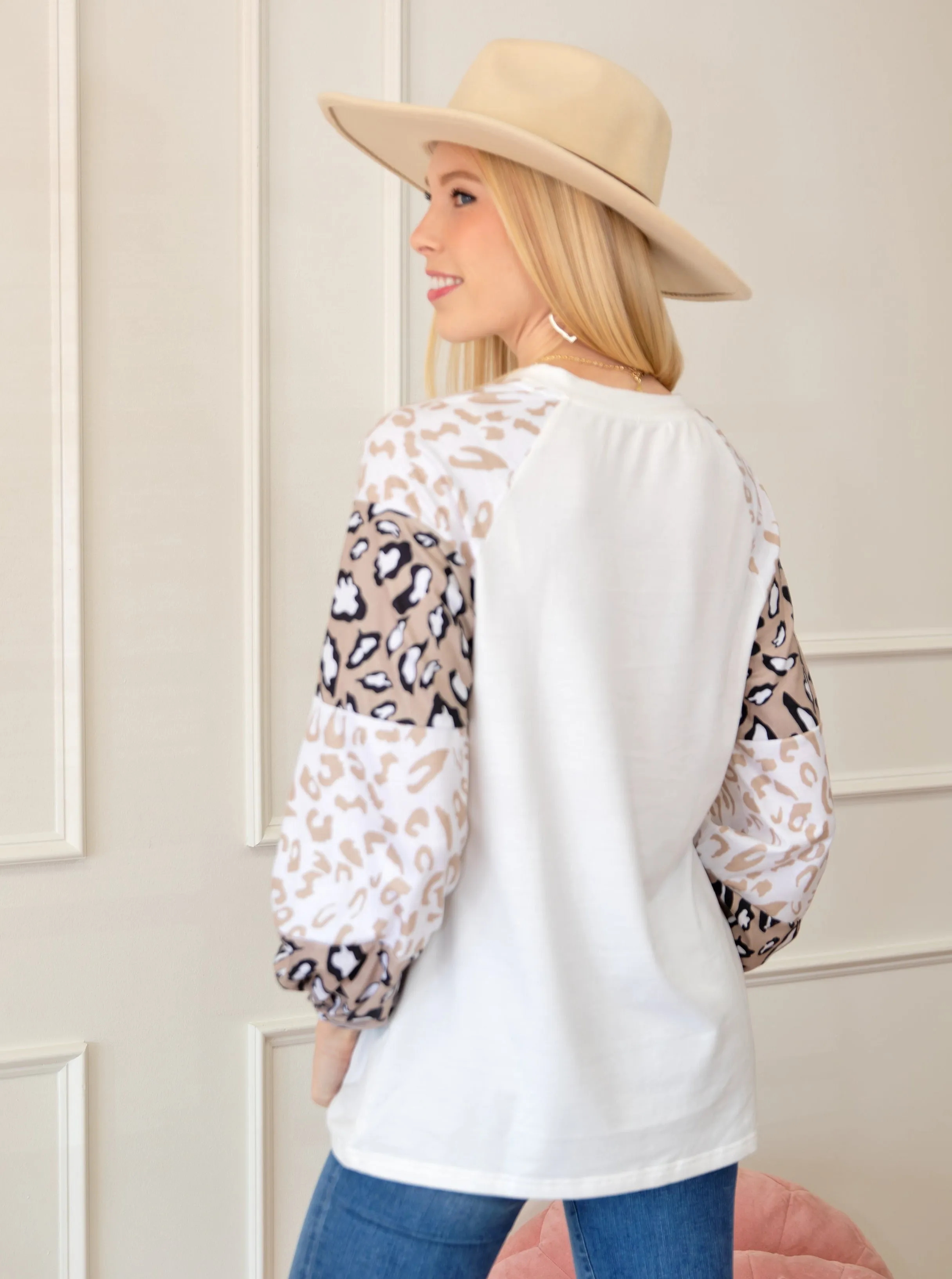 Leopard Bubble Sleeve Top sold by Roxie’s Picks product image thumbnail 3