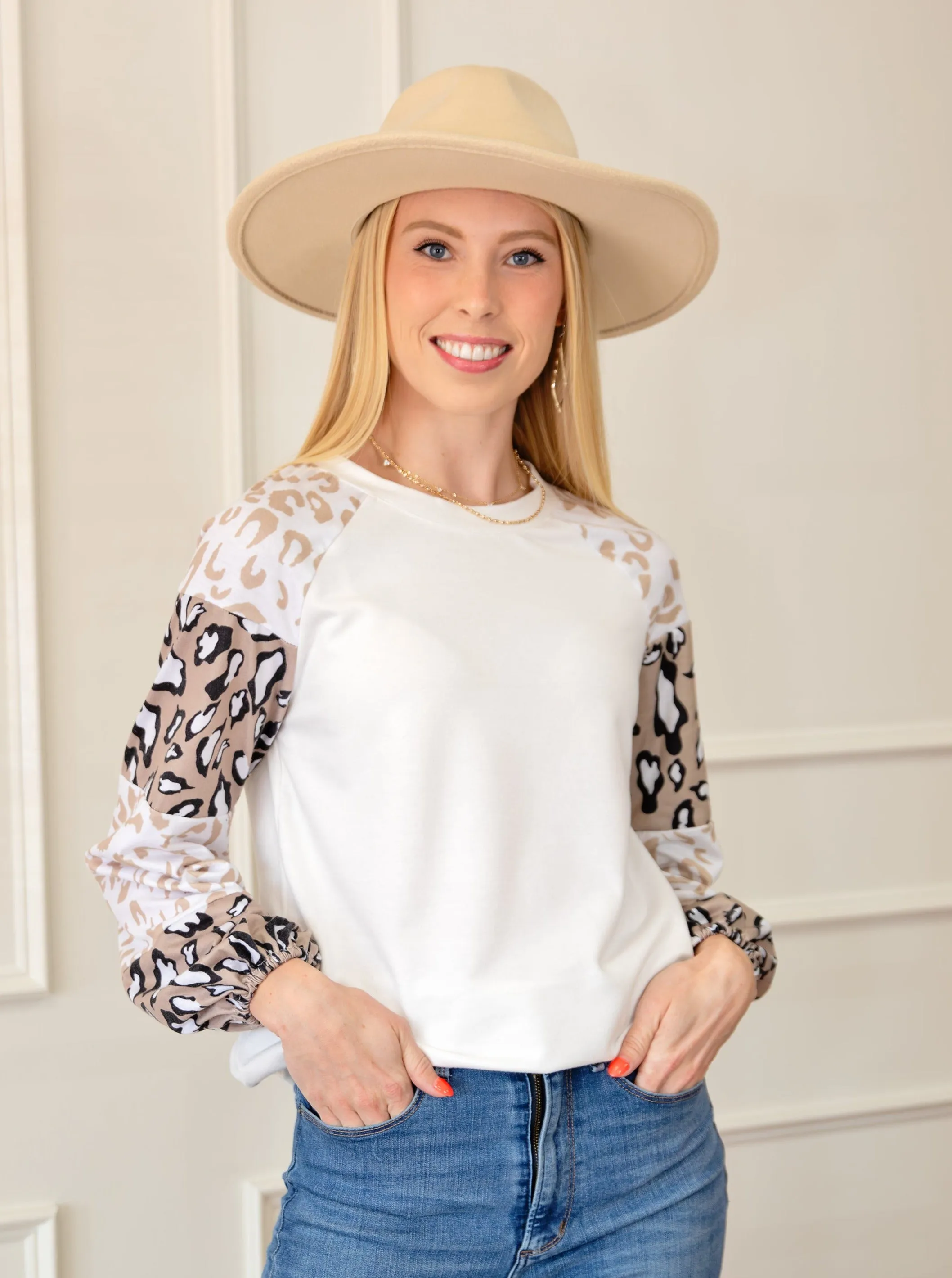 Leopard Bubble Sleeve Top sold by Roxie’s Picks product image thumbnail 2