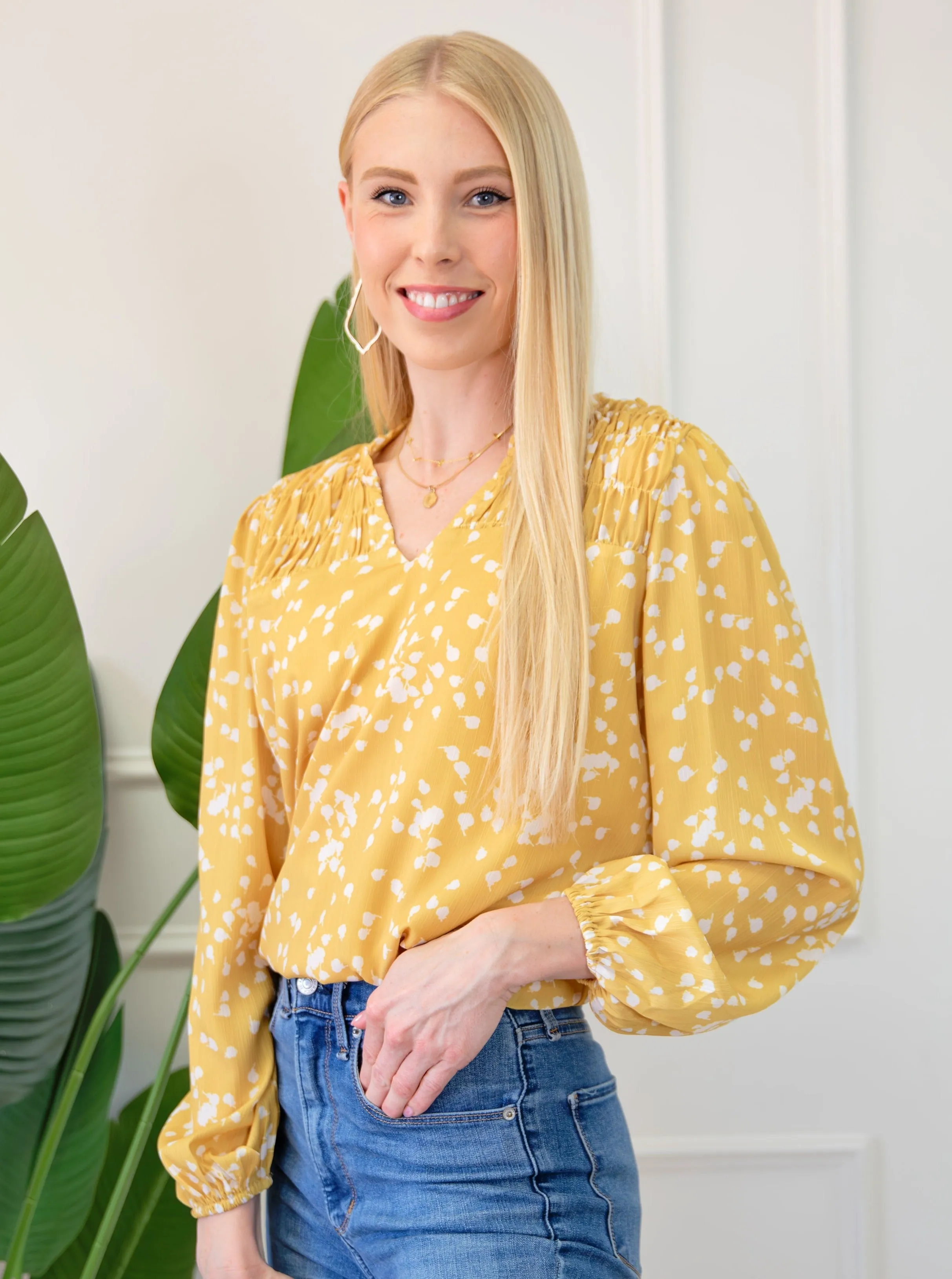 Front Split Neck Loose Blouse sold by Roxie’s Picks product image thumbnail 3