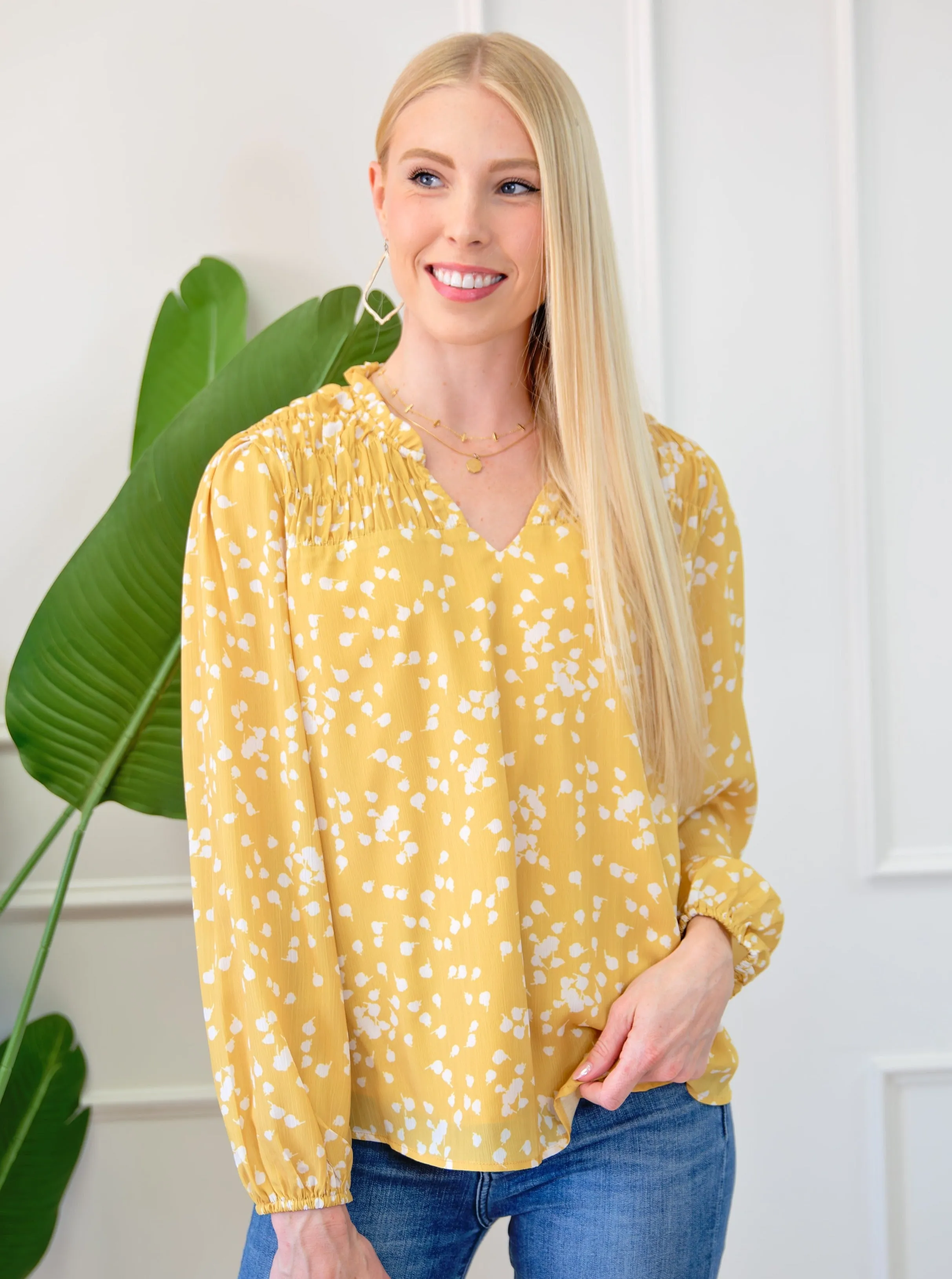 Front Split Neck Loose Blouse sold by Roxie’s Picks product image thumbnail 4