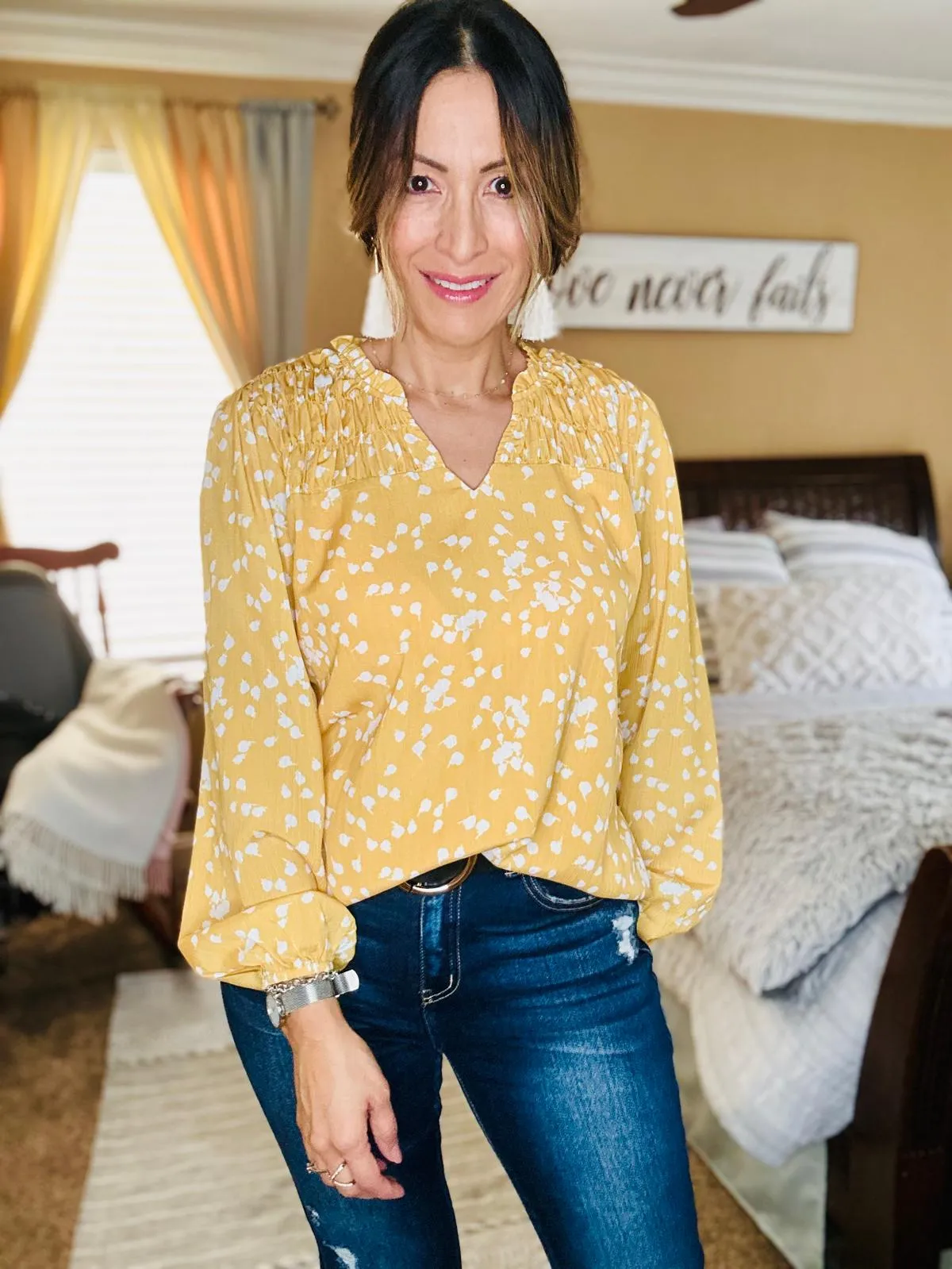 Front Split Neck Loose Blouse sold by Roxie’s Picks product image thumbnail 5