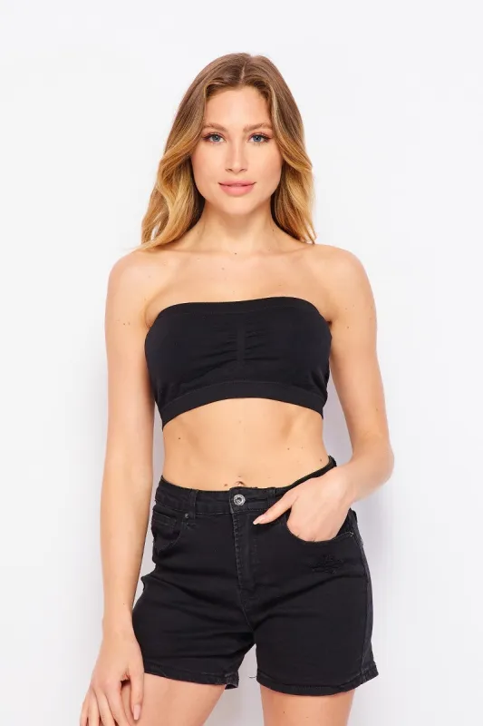 Stretchy Seamless Cinched Padded Bandeau sold by Roxie’s Picks