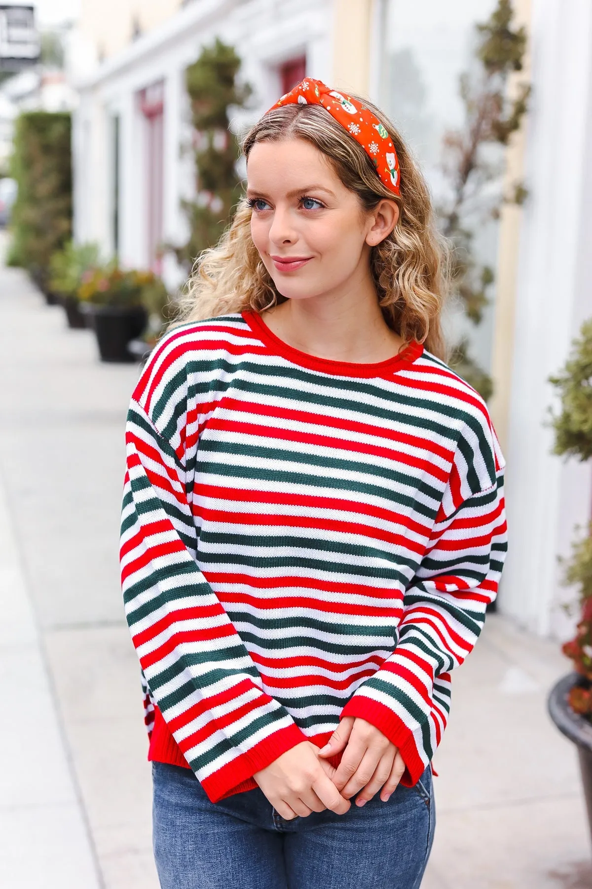 Red Snowman Christmas Top Knot Headband sold by Roxie’s Picks product image thumbnail 2